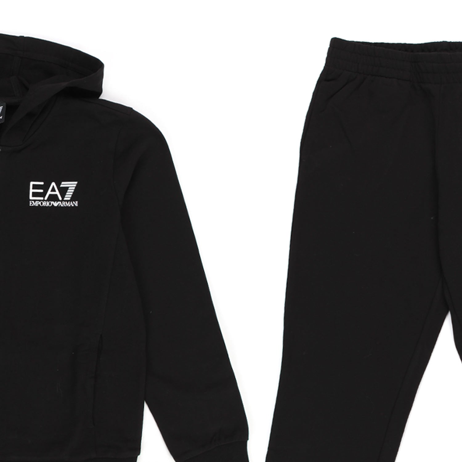 TUTA EA7 NERA IN FELPA BAMBINO E TEEN - annameglio.com abbigliamento moda