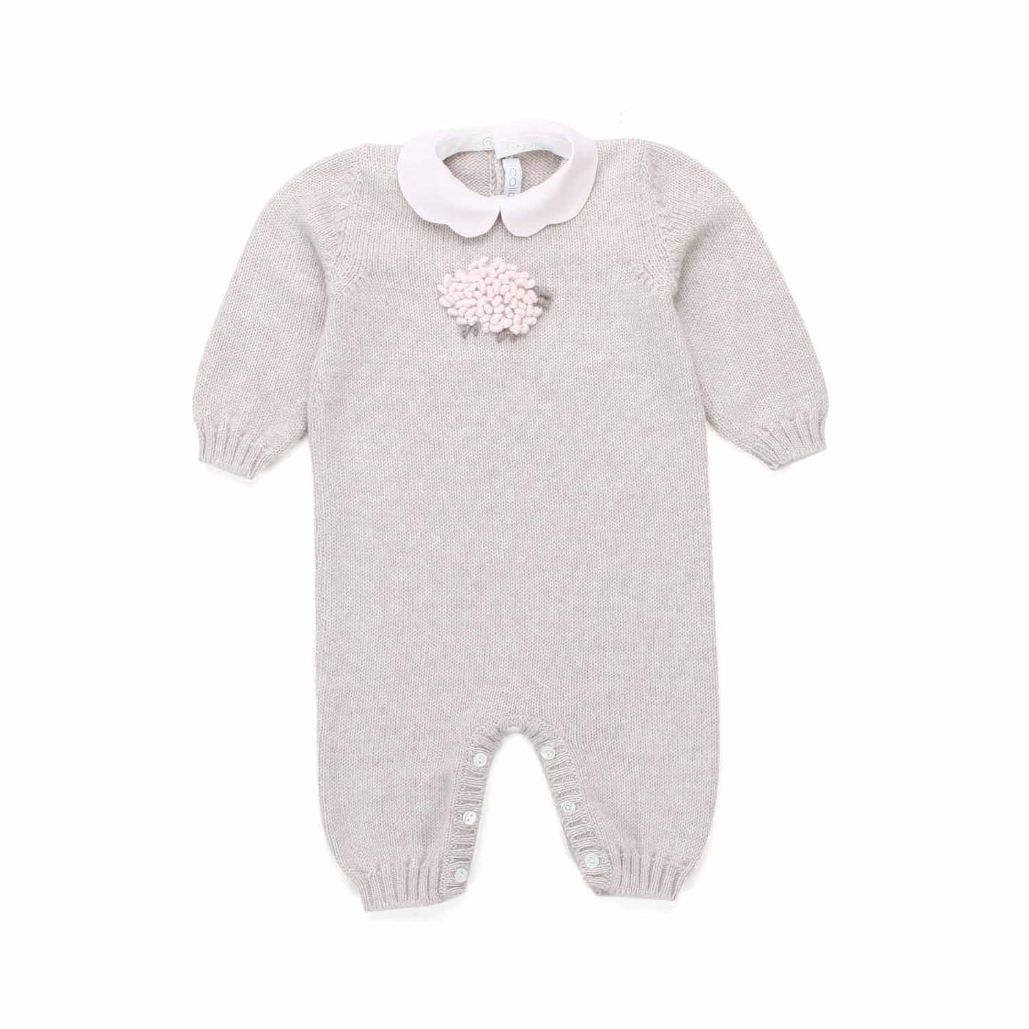 TUTINA DI LANA BEIGE E ROSA NEONATA - annameglio.com abbigliamento moda