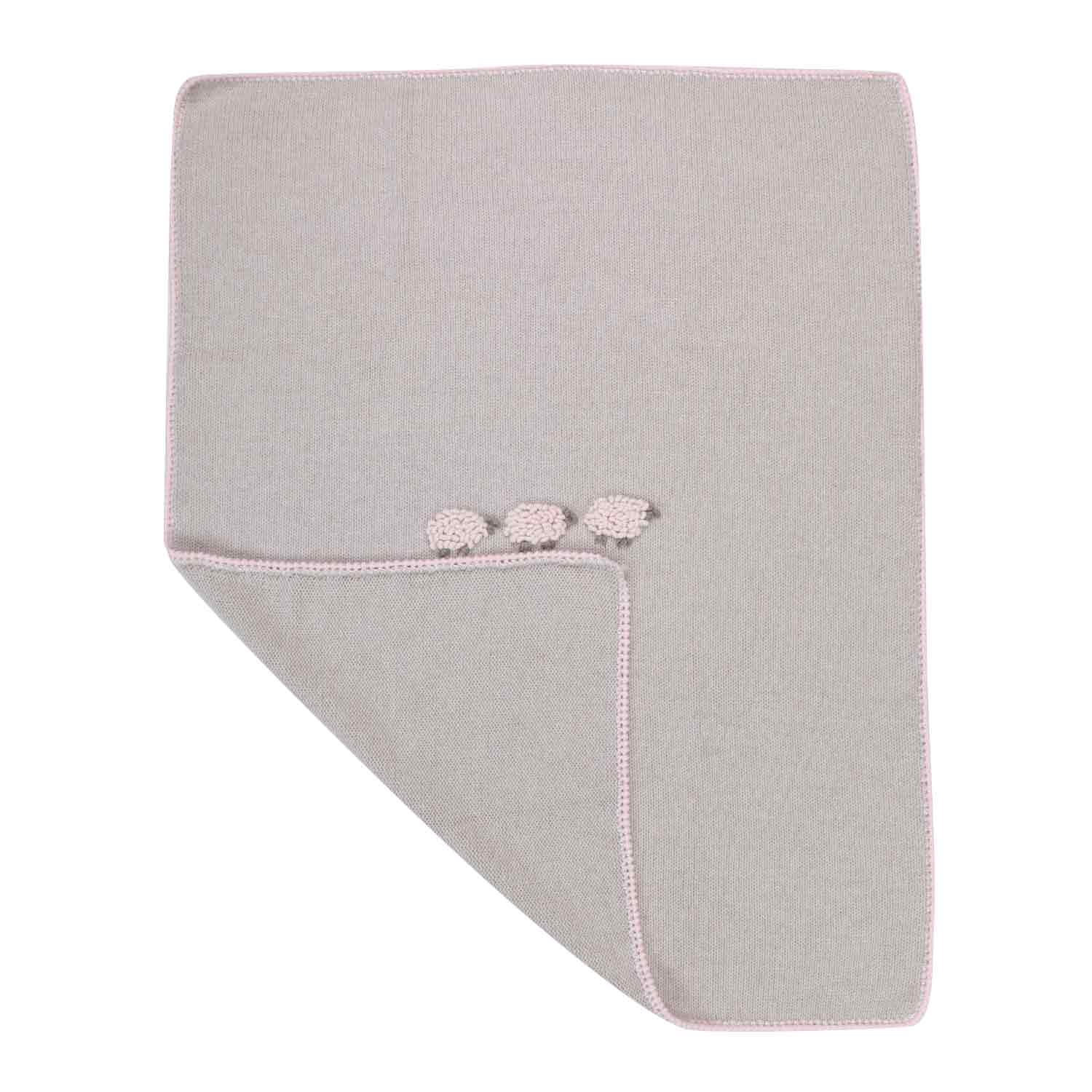COPERTA DI LANA BEIGE E ROSA NEONATA - annameglio.com abbigliamento moda