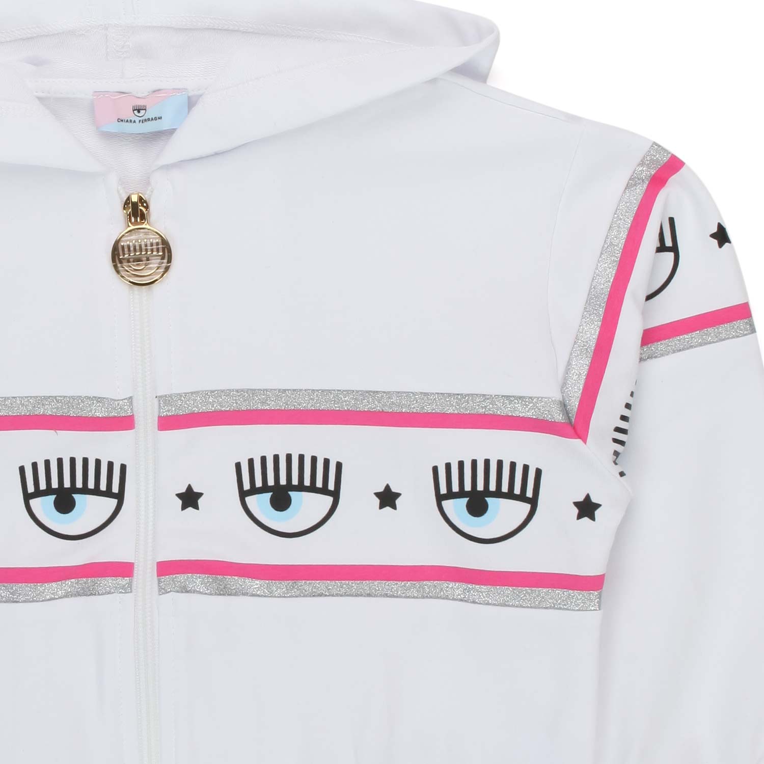 FELPA HOODIE LOGOMANIA BIANCA BAMBINA - annameglio.com abbigliamento moda