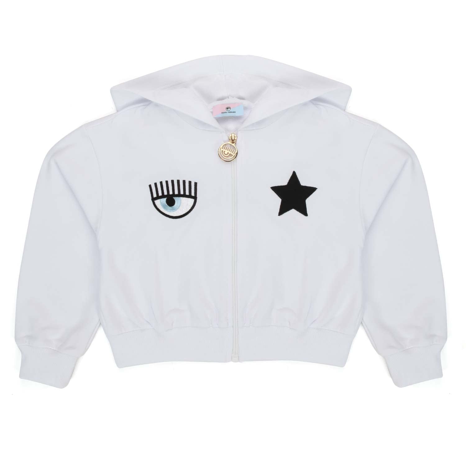 FELPA CROPPED EYE STAR BIANCA BAMBINA - annameglio.com abbigliamento moda