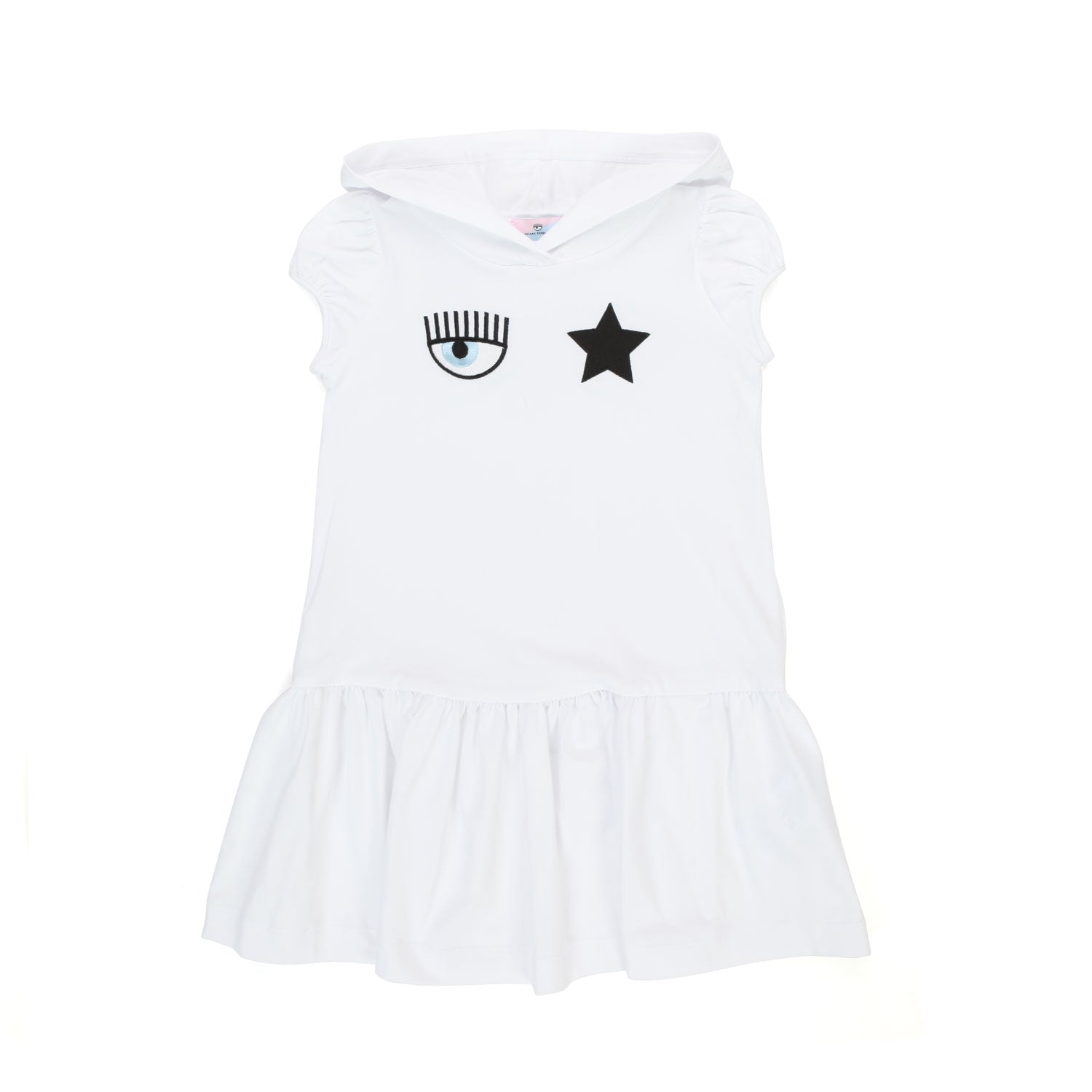 VESTITINO EYE STAR BIANCO CON CAPPUCCIO BAMBINA - annameglio.com abbigliamento moda