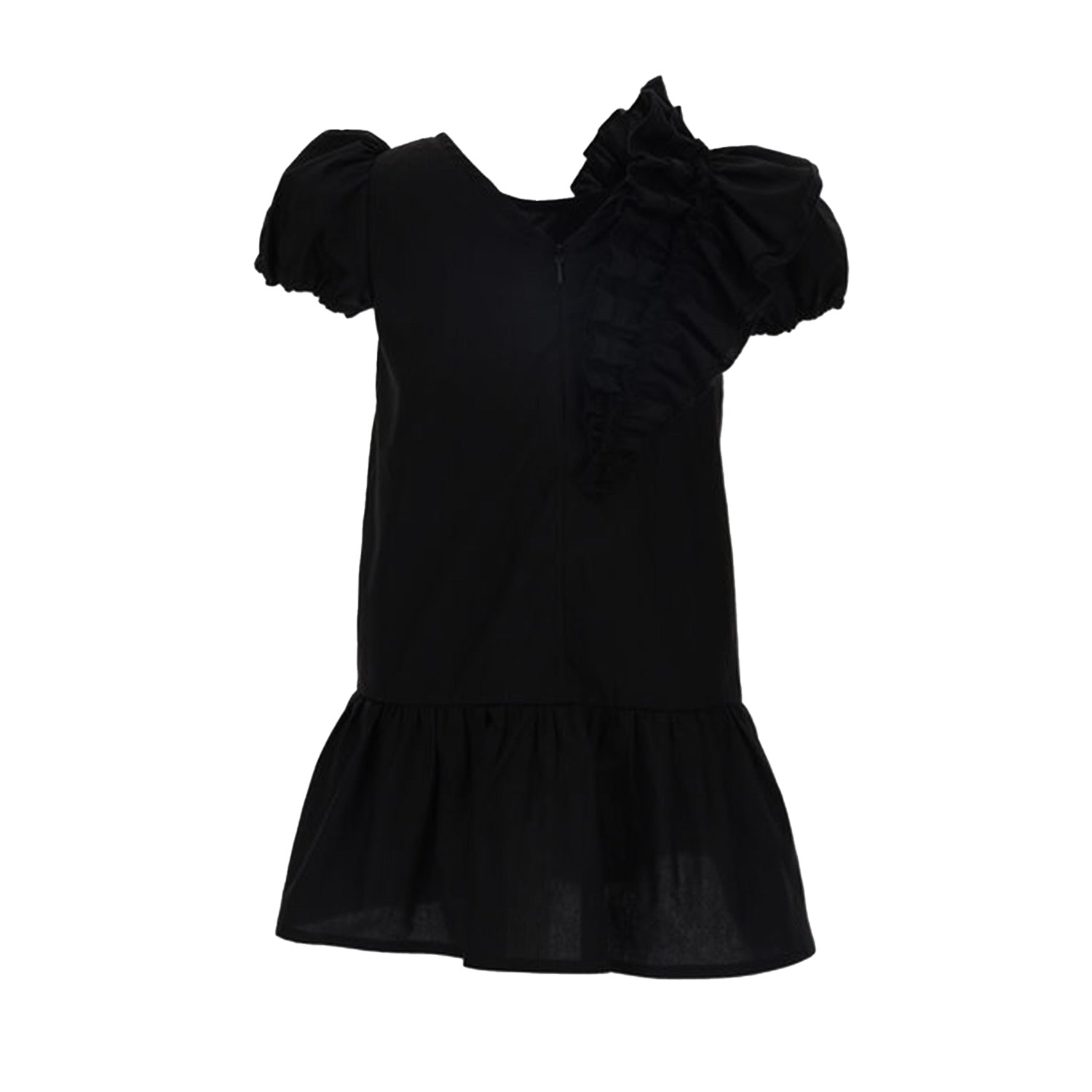 ABITO NERO CON VOLANT BAMBINA TEEN - annameglio.com abbigliamento moda