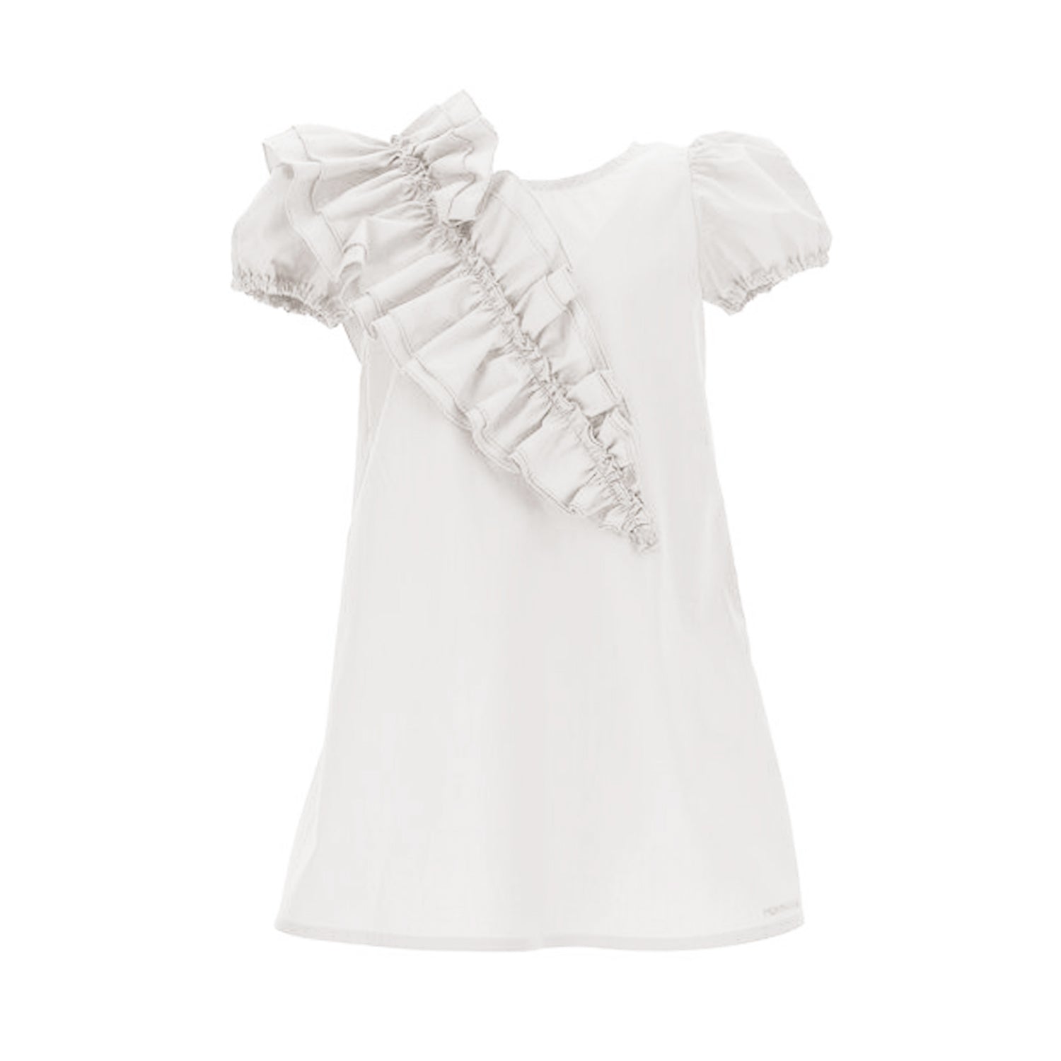 ABITO BIANCO CON VOLANT BAMBINA E TEEN - annameglio.com abbigliamento moda