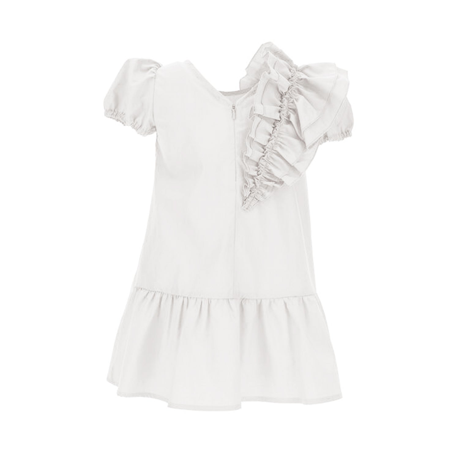 ABITO BIANCO CON VOLANT BAMBINA E TEEN - annameglio.com abbigliamento moda