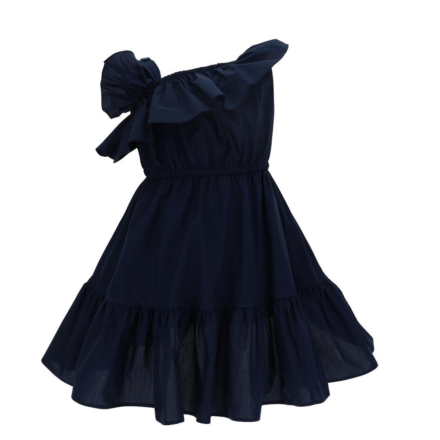 ABITO MONOSPALLA BLU PRUSSIA BAMBINA E TEEN - annameglio.com abbigliamento moda