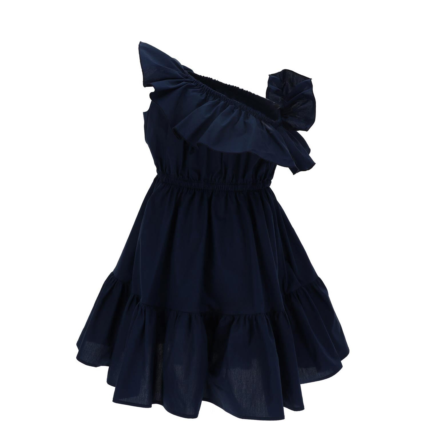 ABITO MONOSPALLA BLU PRUSSIA BAMBINA E TEEN - annameglio.com abbigliamento moda