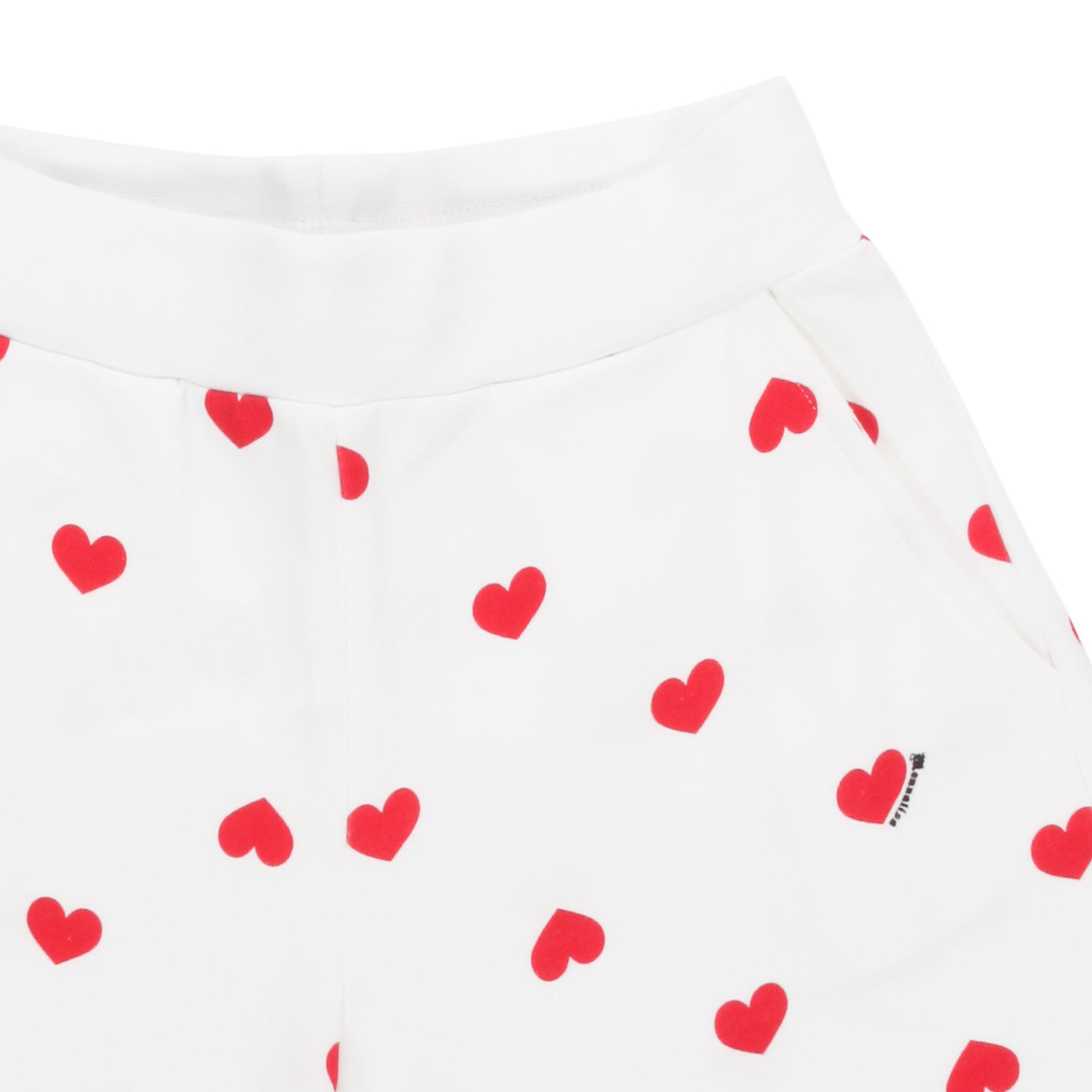 SHORTS BIANCHI CON CUORI ROSSI BAMBINA - annameglio.com abbigliamento moda