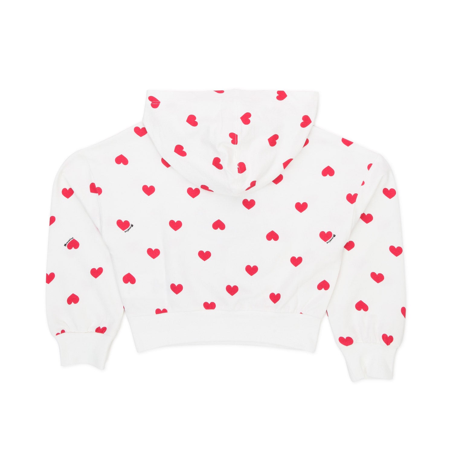 FELPA HOODIE BIANCA CON CUORI ROSSI BAMBINA - annameglio.com abbigliamento moda