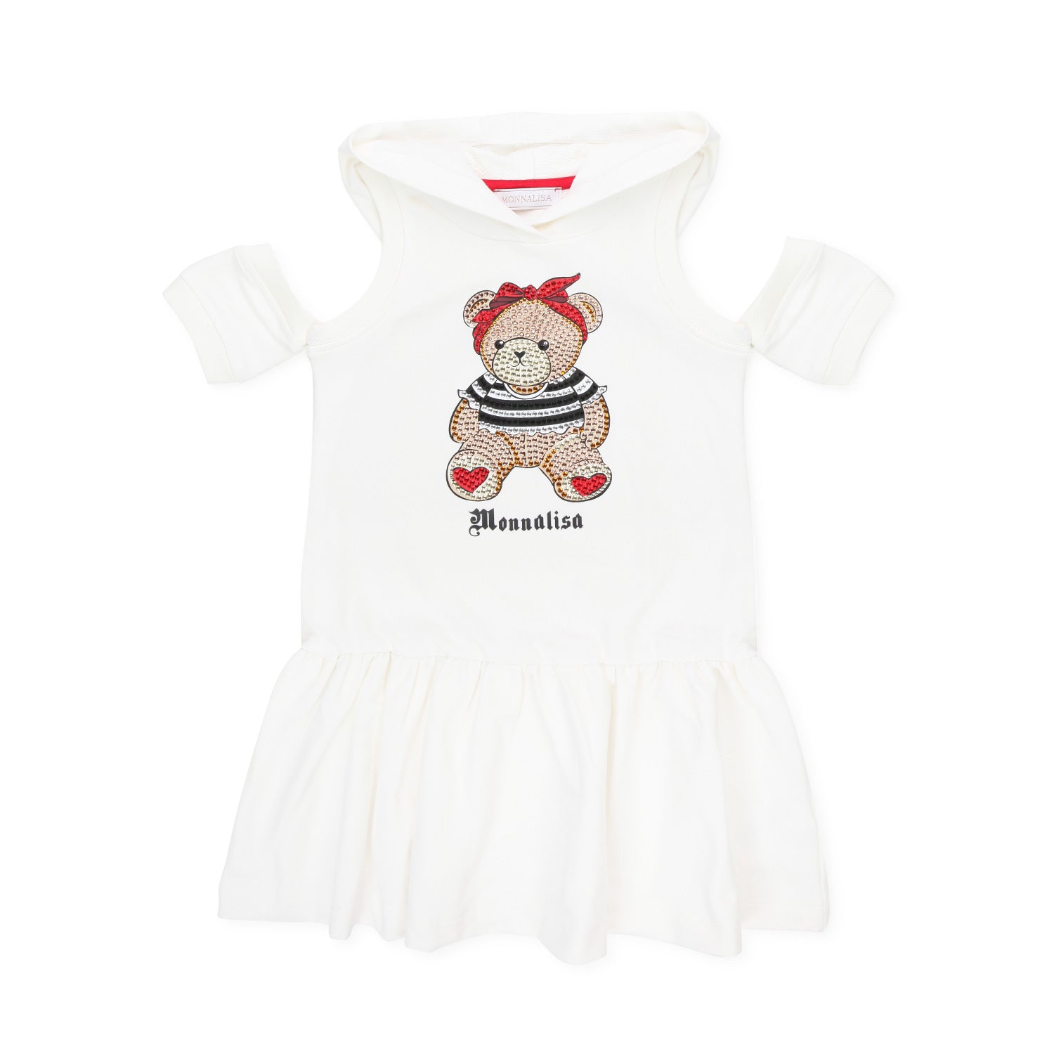 ABITO TEDDY BEAR BIANCO CON CAPPUCCIO BAMBINA - annameglio.com abbigliamento moda