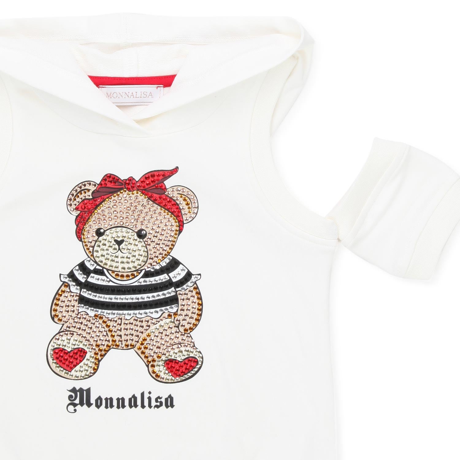 ABITO TEDDY BEAR BIANCO CON CAPPUCCIO BAMBINA - annameglio.com abbigliamento moda