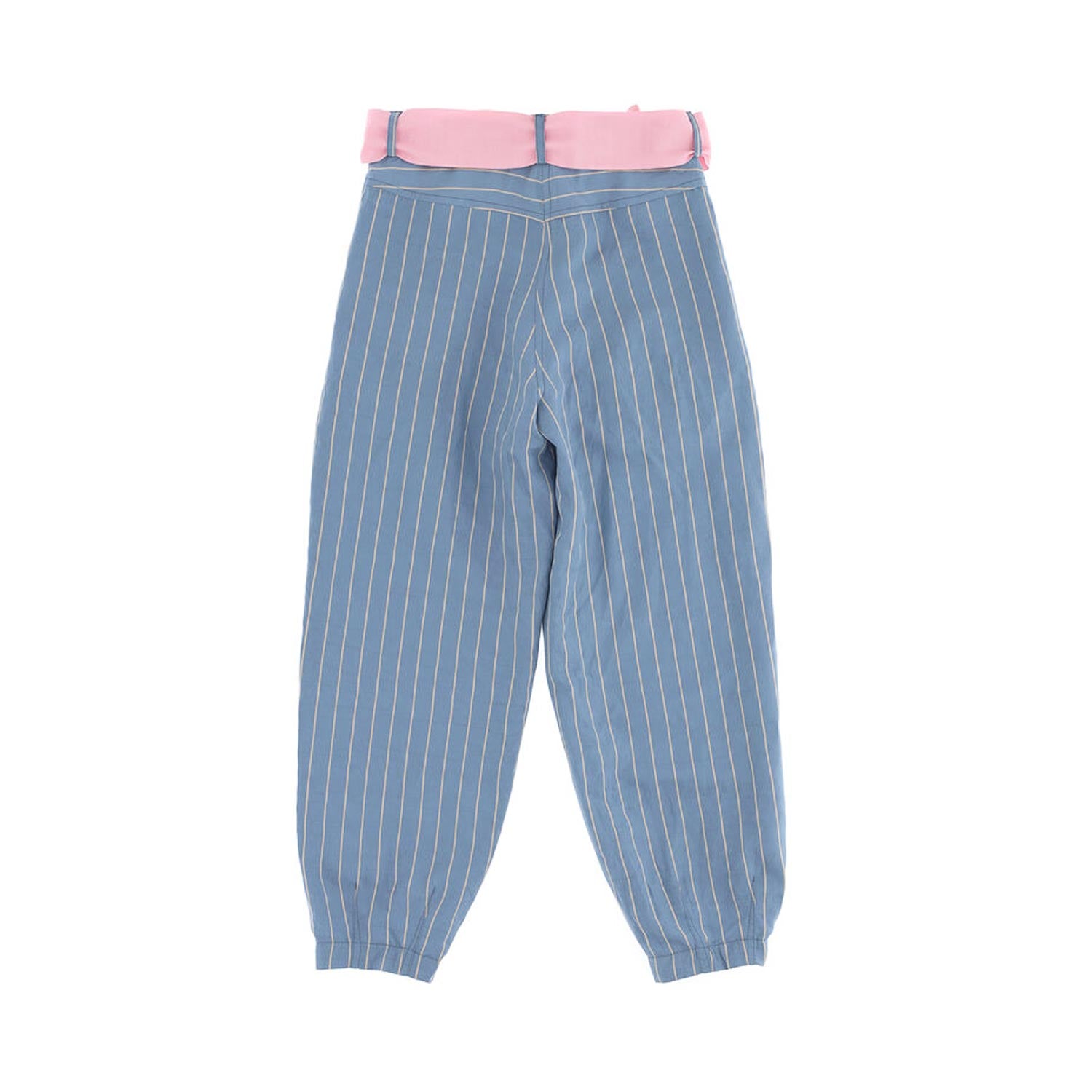 PANTALONE BLU AVIO CON RIGHE BEIGE BAMBINA TEEN - annameglio.com abbigliamento moda