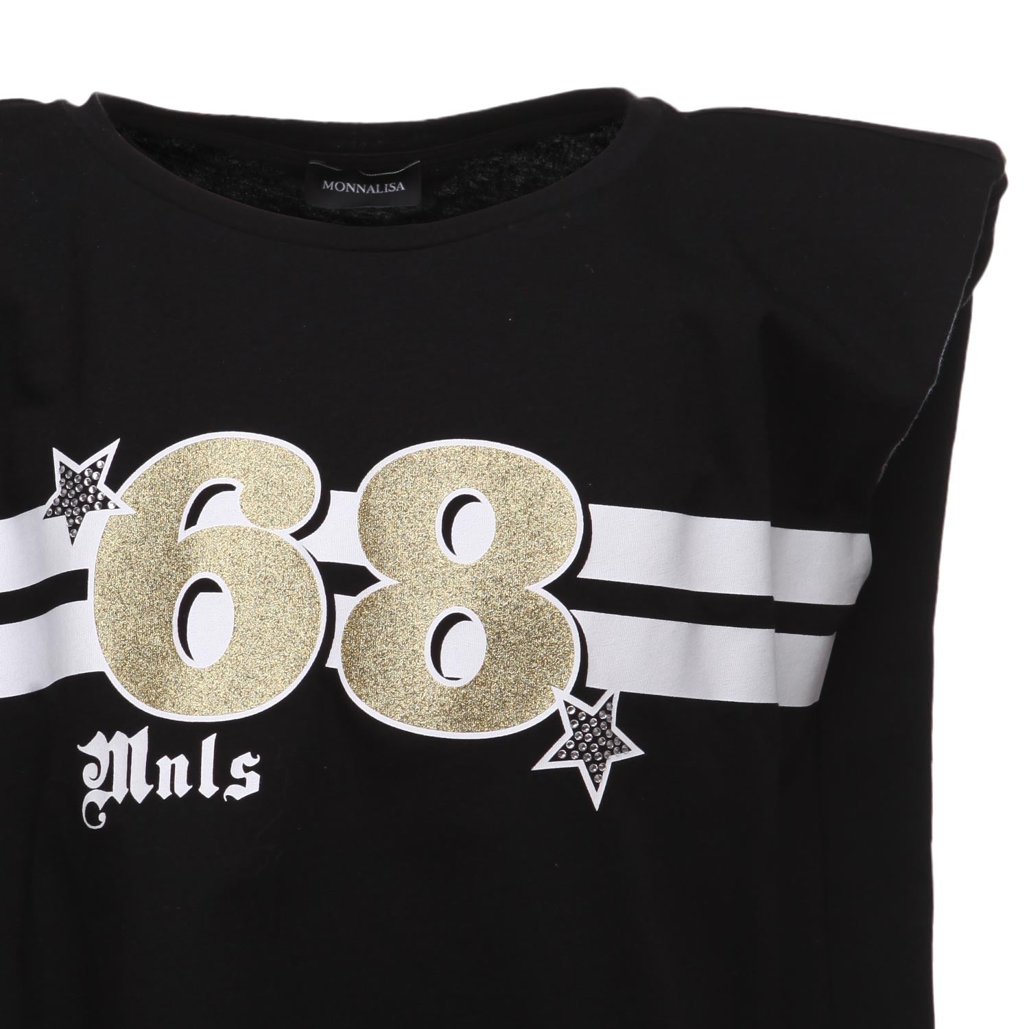 MAXI CANOTTA NERA CON STAMPA BAMBINA E TEEN - annameglio.com abbigliamento moda