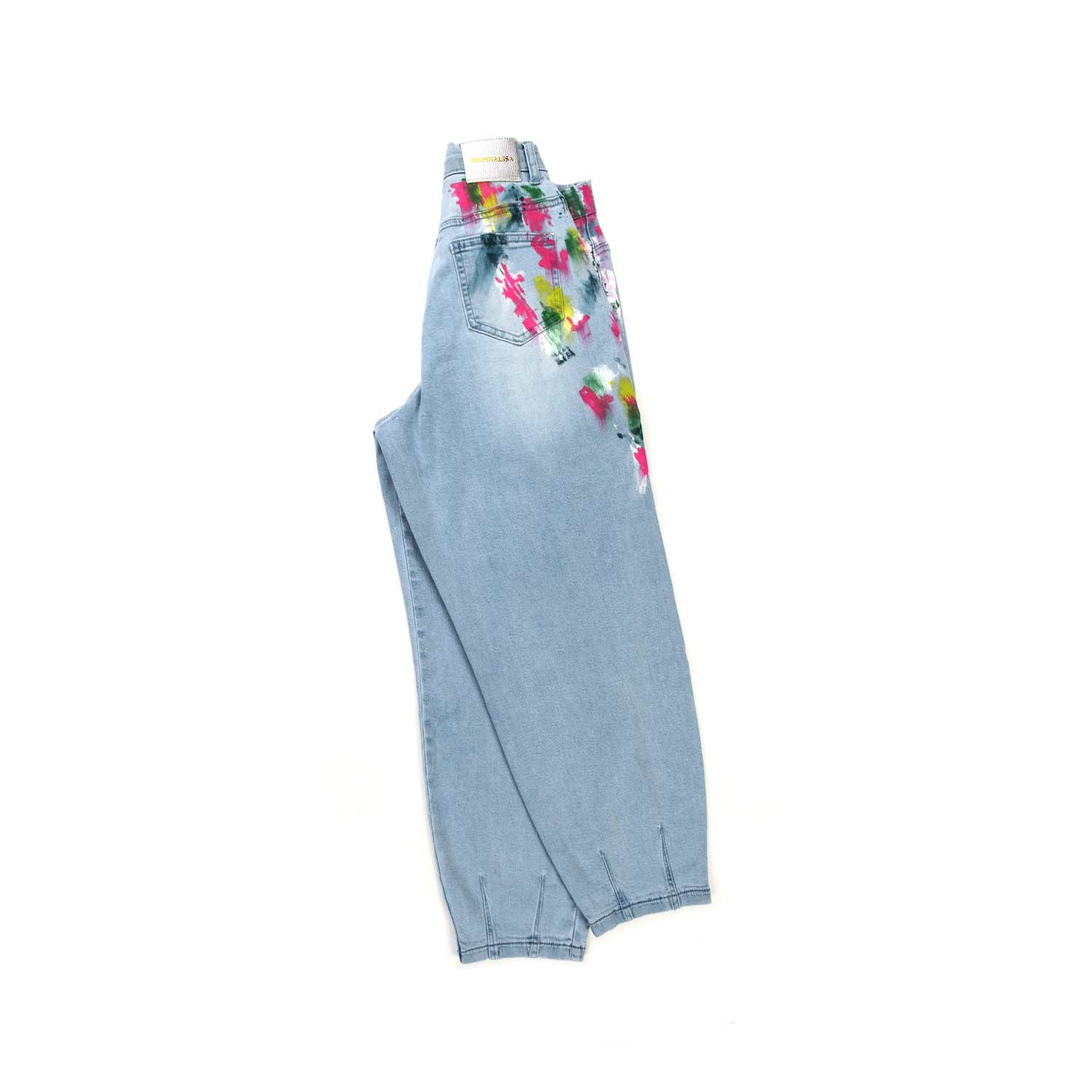 JEANS CON PENNELLATE MULTICOLOR BAMBINA TEEN - annameglio.com abbigliamento moda