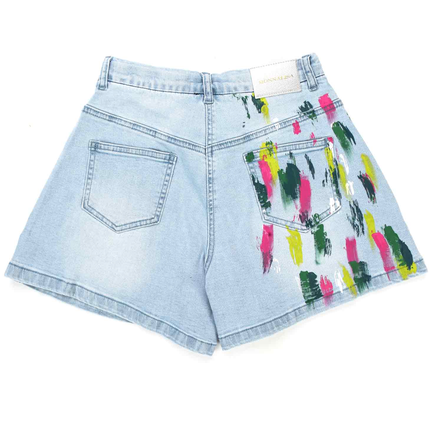 SHORTS CON PENNELLATE MULTICOLOR BAMBINA TEEN - annameglio.com abbigliamento moda