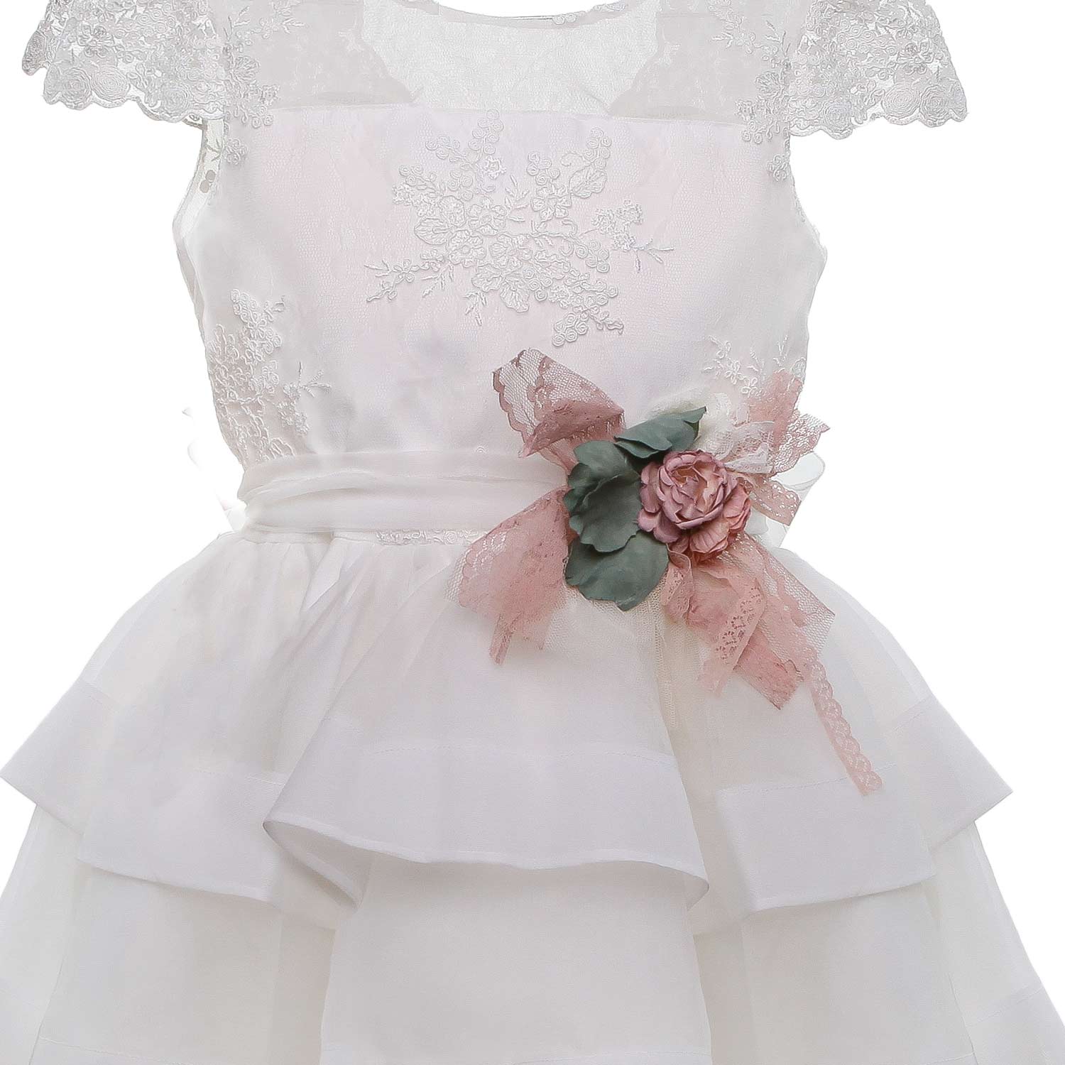 ABITO CERIMONIA BIANCO A BALZE BAMBINA E TEEN - annameglio.com abbigliamento moda