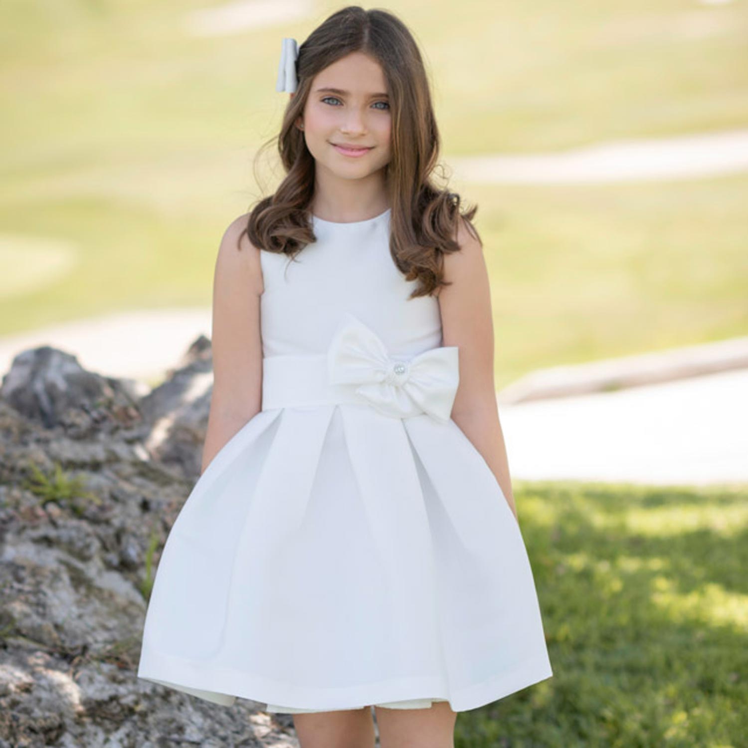 ABITO CERIMONIA BIANCO LATTE BAMBINA E TEENAGER - annameglio.com abbigliamento moda