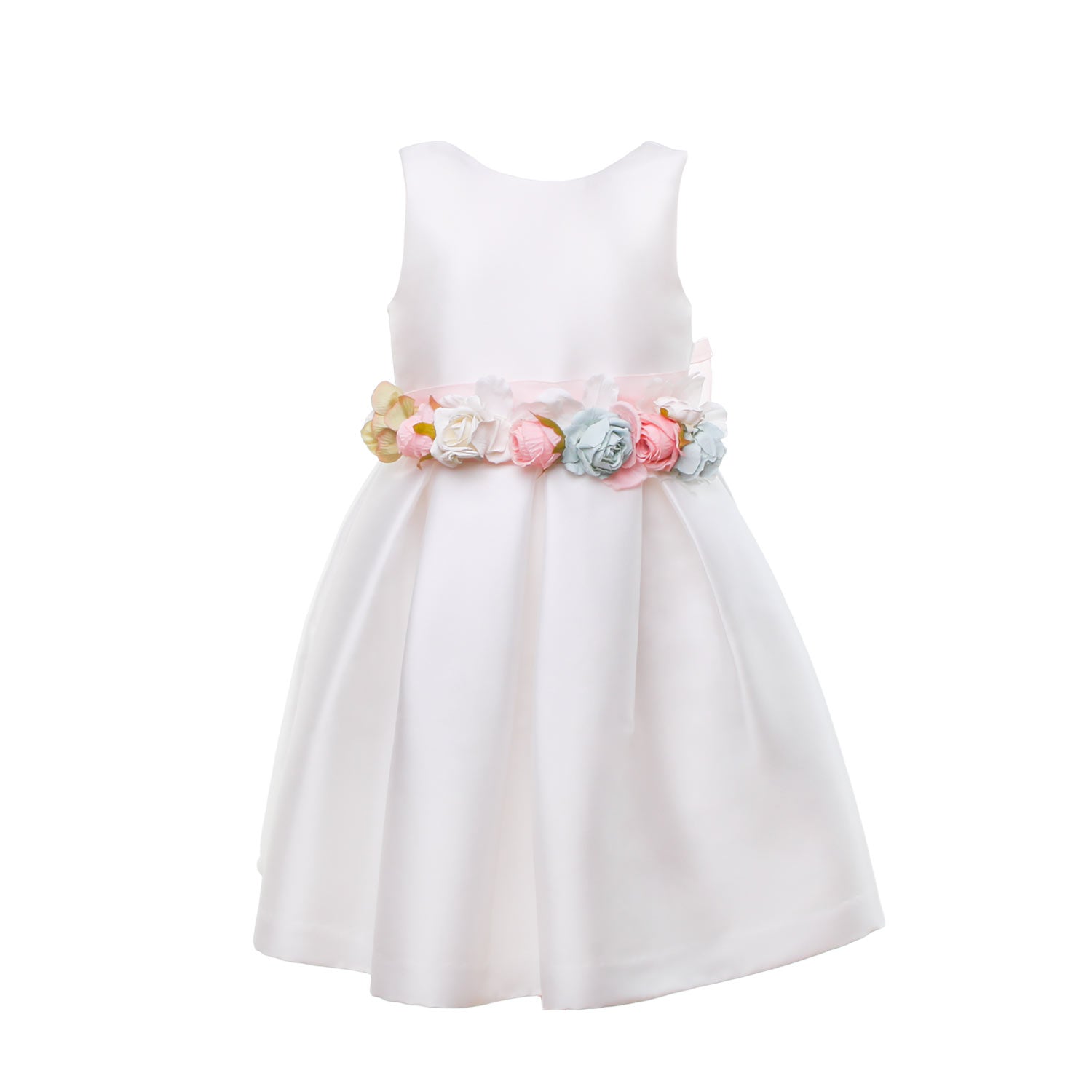 ABITO CERIMONIA BIANCO CON DOPPIA CINTURA - annameglio.com abbigliamento moda