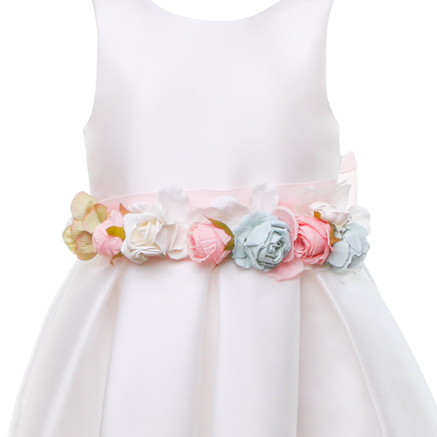 ABITO CERIMONIA BIANCO CON DOPPIA CINTURA - annameglio.com abbigliamento moda