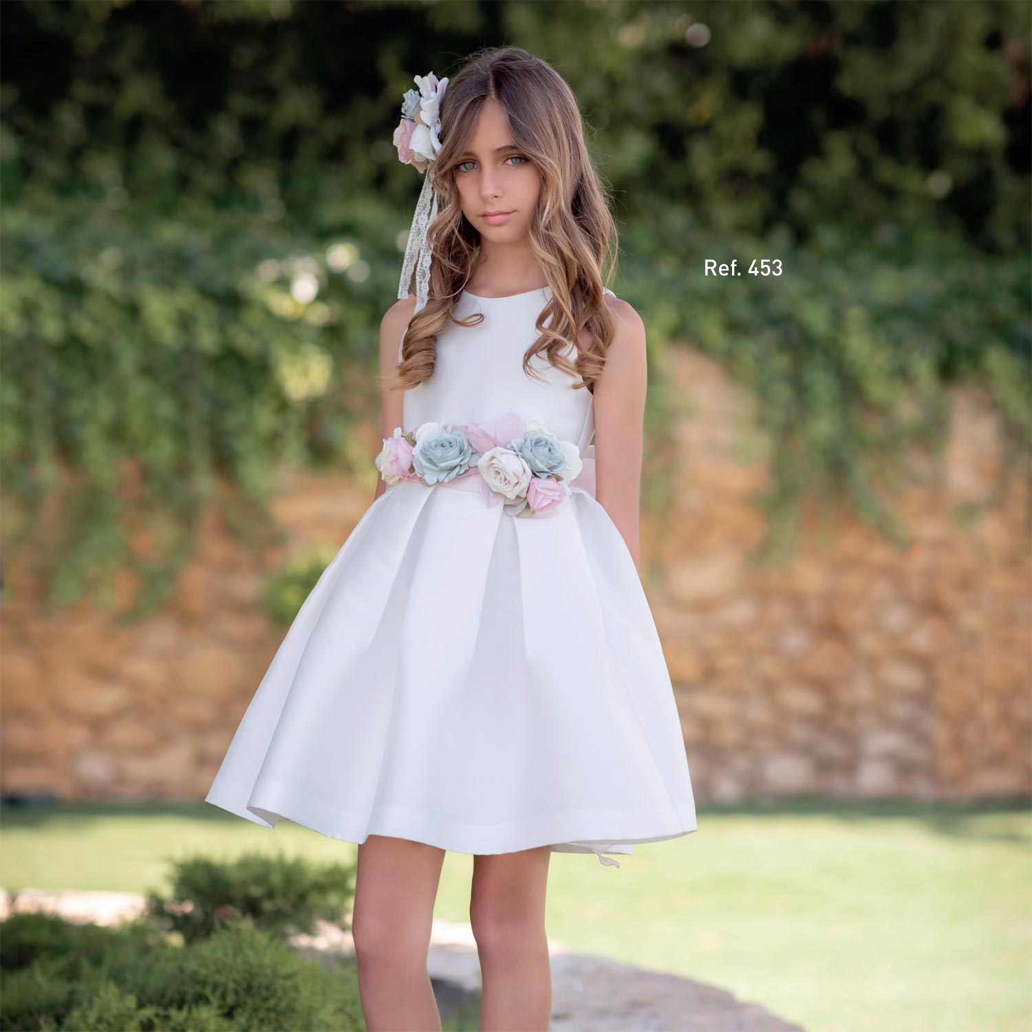 ABITO CERIMONIA BIANCO CON DOPPIA CINTURA - annameglio.com abbigliamento moda