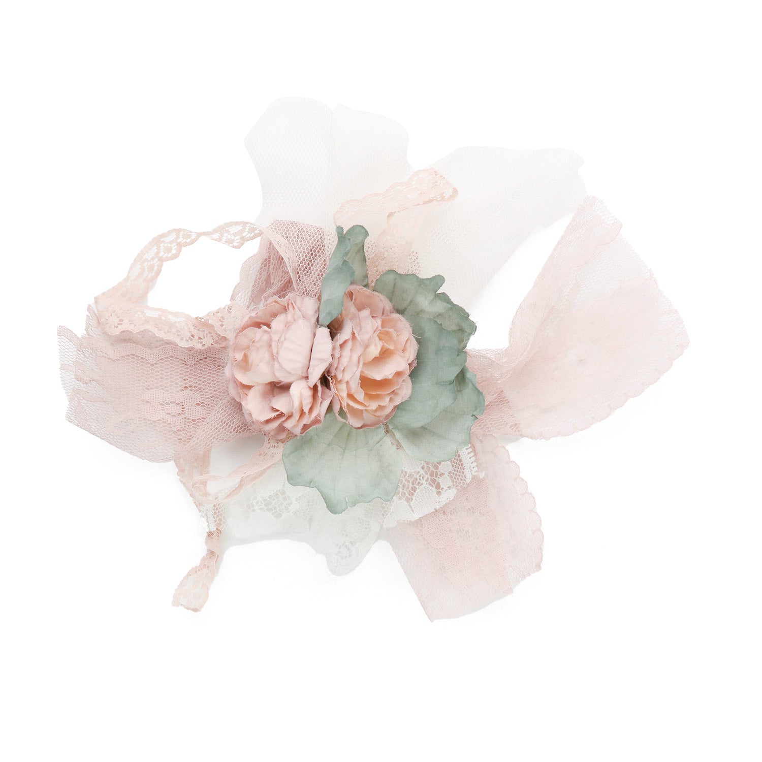 FERMAGLIO FLOREALE DA CERIMONIA ROSA E VERDE - annameglio.com abbigliamento moda