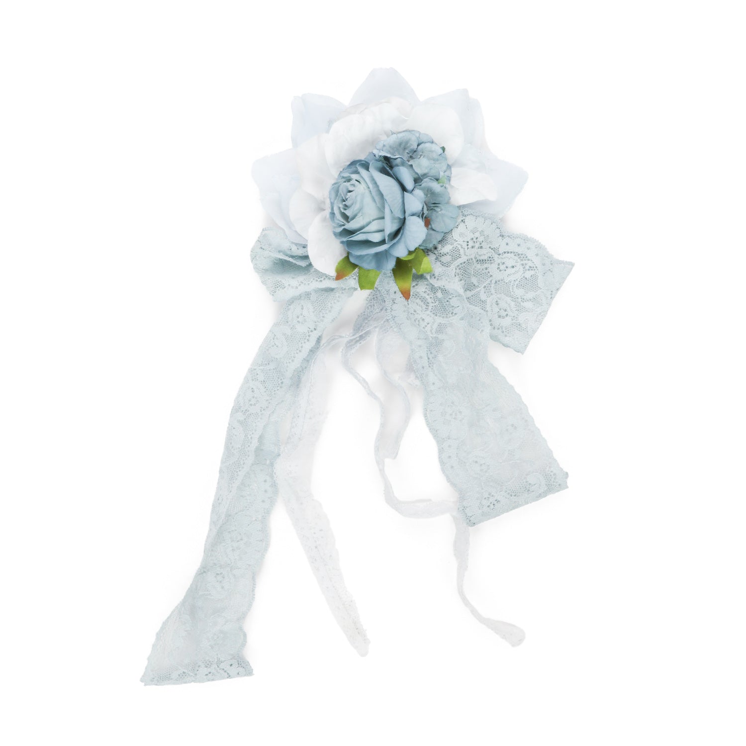 FERMAGLIO FLOREALE DA CERIMONIA AZZURRO POLVERE - annameglio.com abbigliamento moda