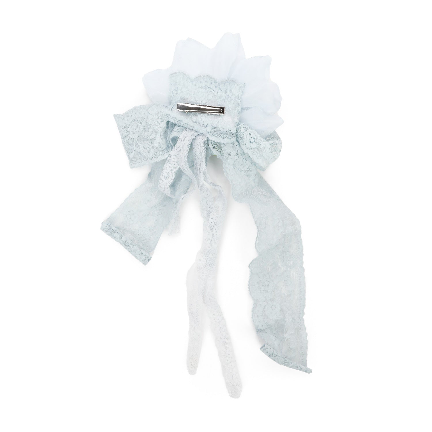 FERMAGLIO FLOREALE DA CERIMONIA AZZURRO POLVERE - annameglio.com abbigliamento moda