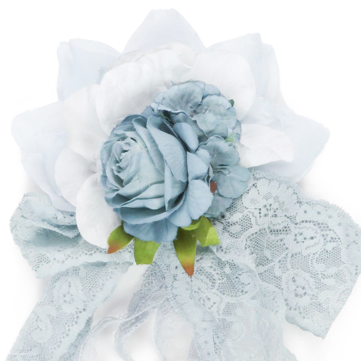 FERMAGLIO FLOREALE DA CERIMONIA AZZURRO POLVERE - annameglio.com abbigliamento moda