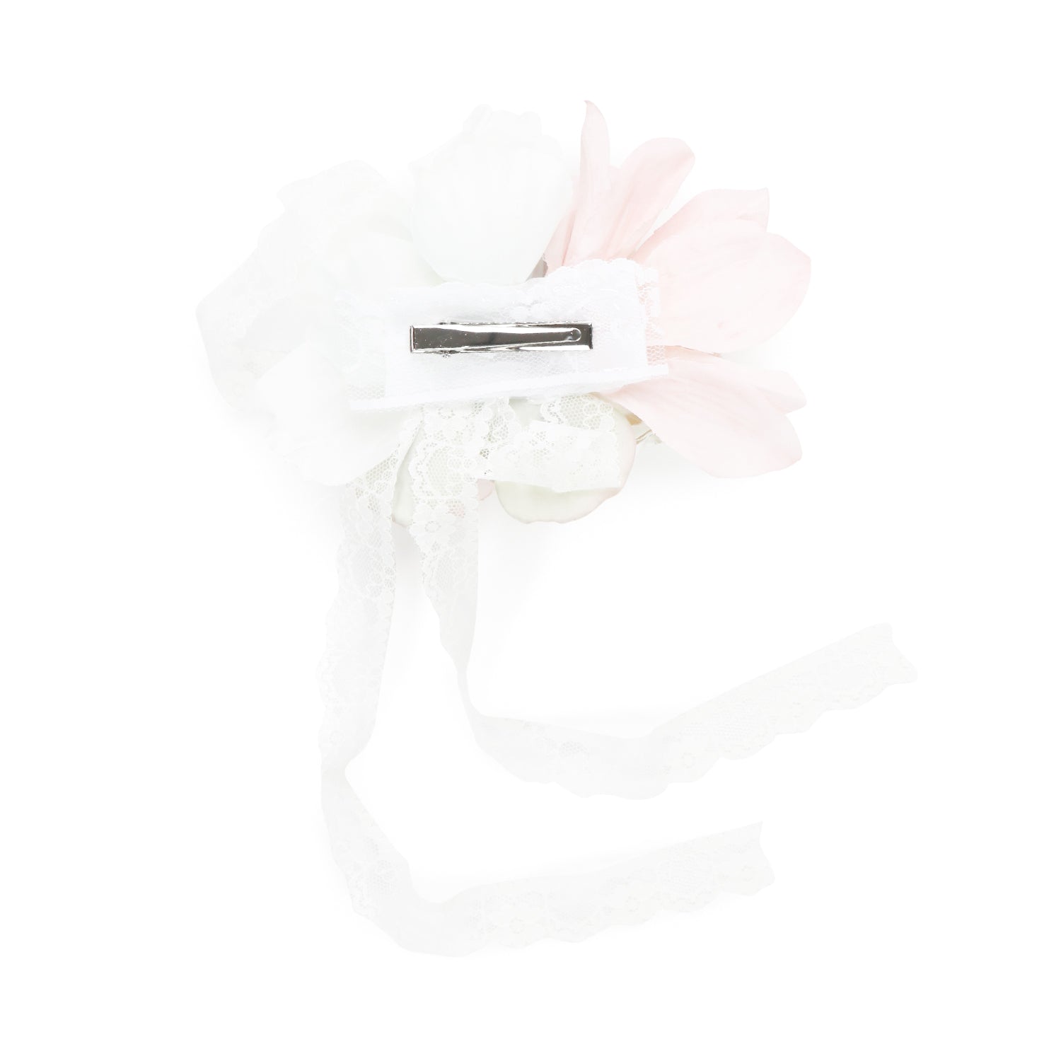 FERMAGLIO FLOREALE DA CERIMONIA BIANCO E ROSA - annameglio.com abbigliamento moda