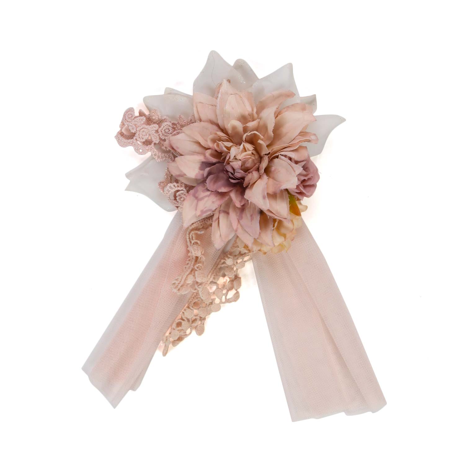 FERMAGLIO DA CERIMONIA CON FIORI ROSA ANTICO - annameglio.com abbigliamento moda