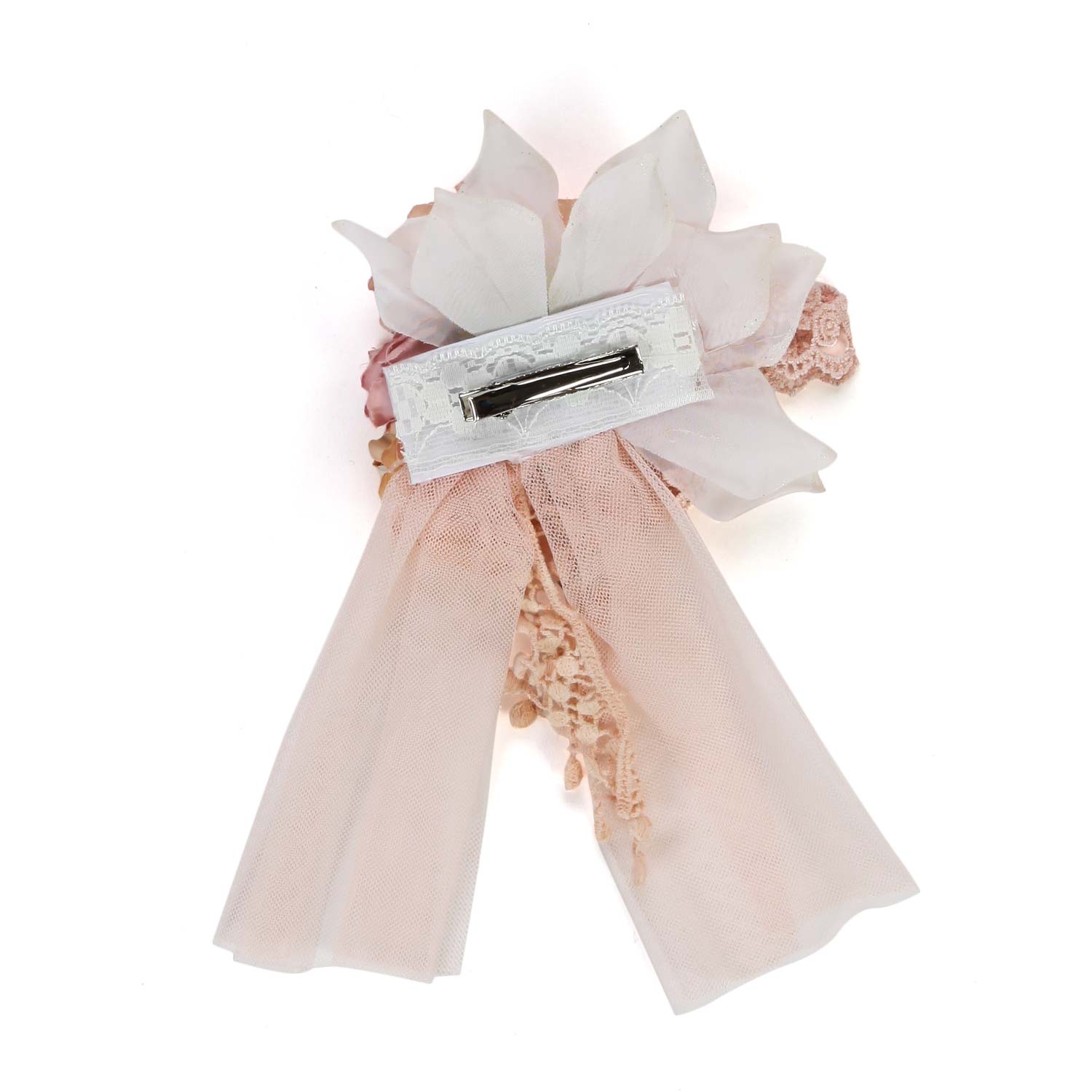 FERMAGLIO DA CERIMONIA CON FIORI ROSA ANTICO - annameglio.com abbigliamento moda