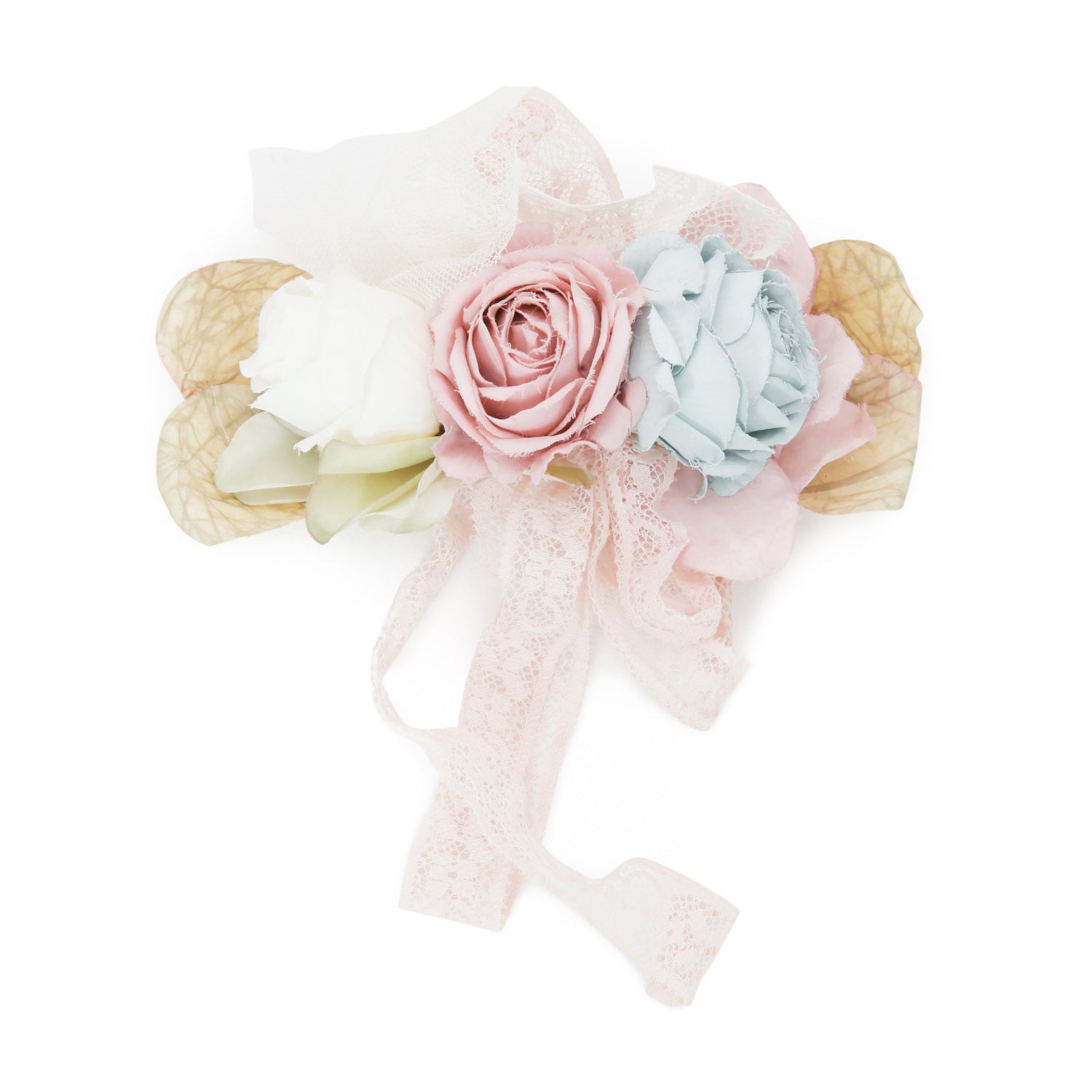 FERMAGLIO FLOREALE DA CERIMONIA ROSA - annameglio.com abbigliamento moda