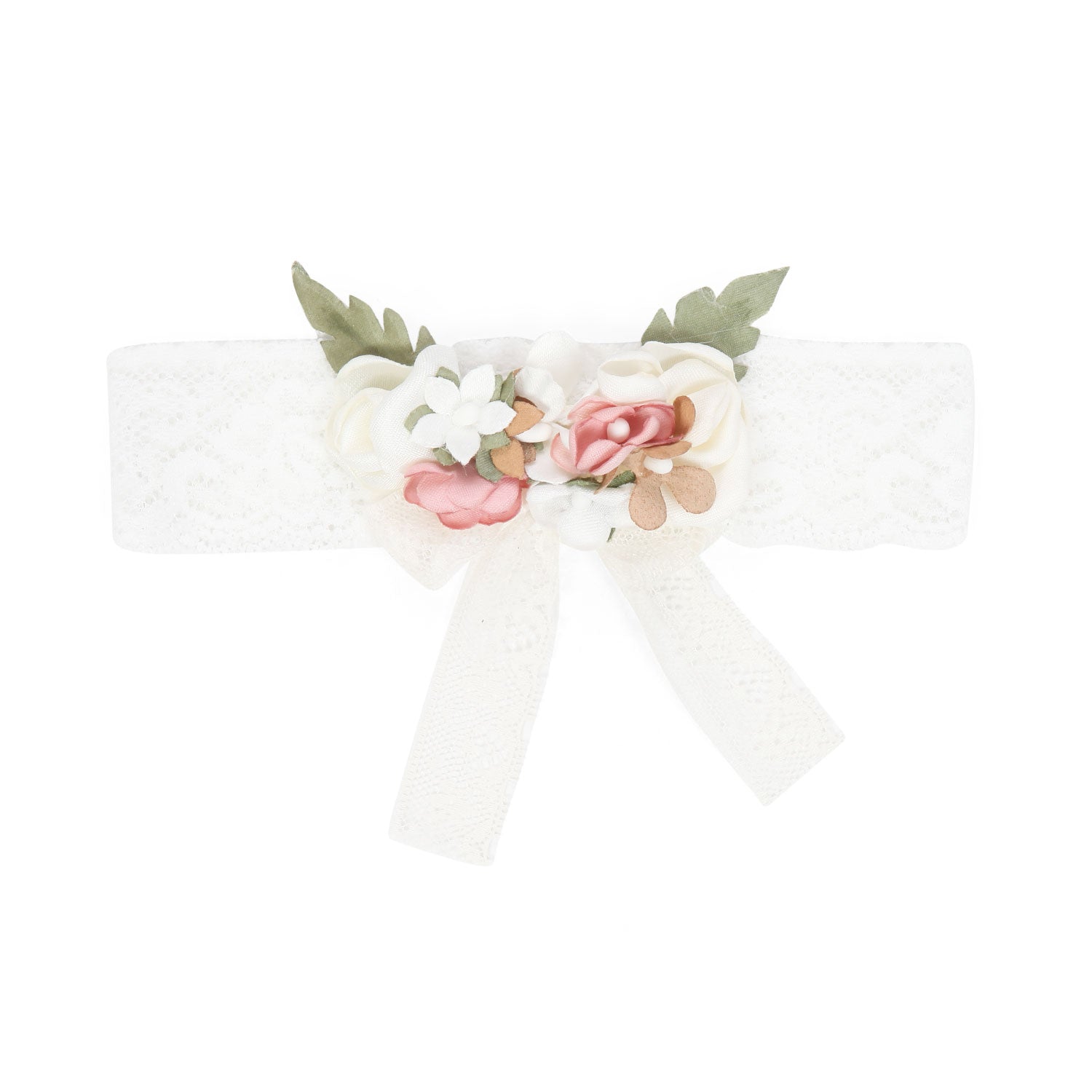 FASCIA PER CAPELLI IN PIZZO CON FIORI NEONATA - annameglio.com abbigliamento moda