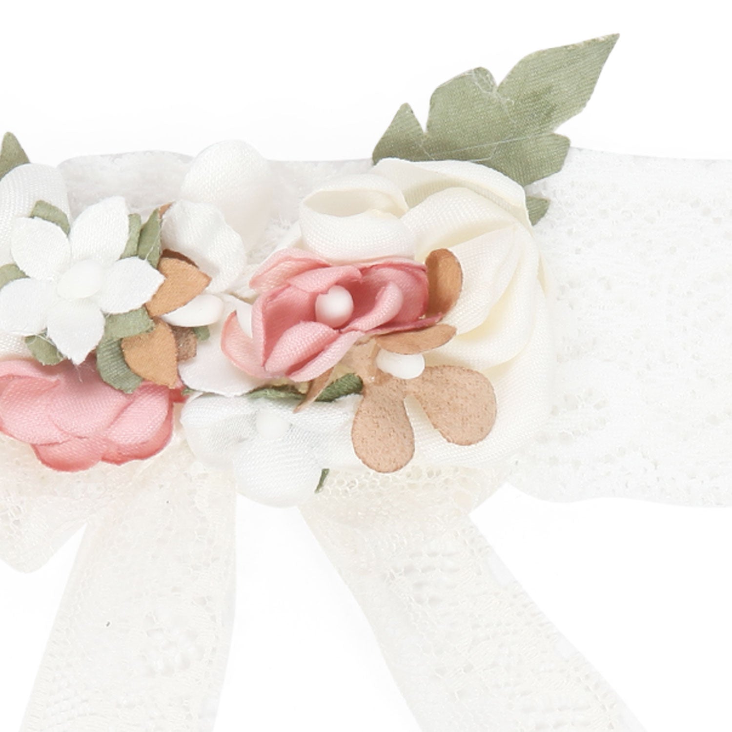 FASCIA PER CAPELLI IN PIZZO CON FIORI NEONATA - annameglio.com abbigliamento moda