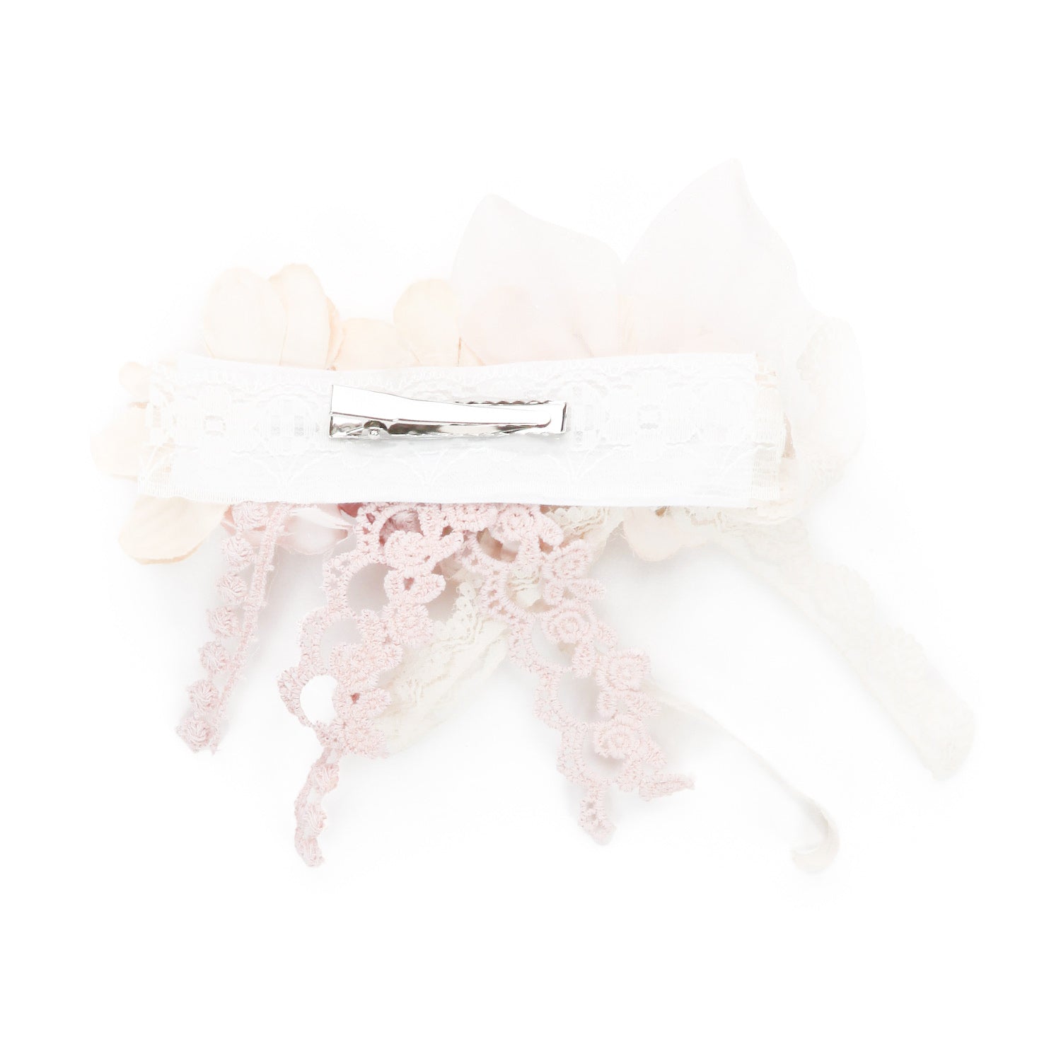 FERMAGLIO FLOREALE DA CERIMONIA ROSA E BEIGE - annameglio.com abbigliamento moda