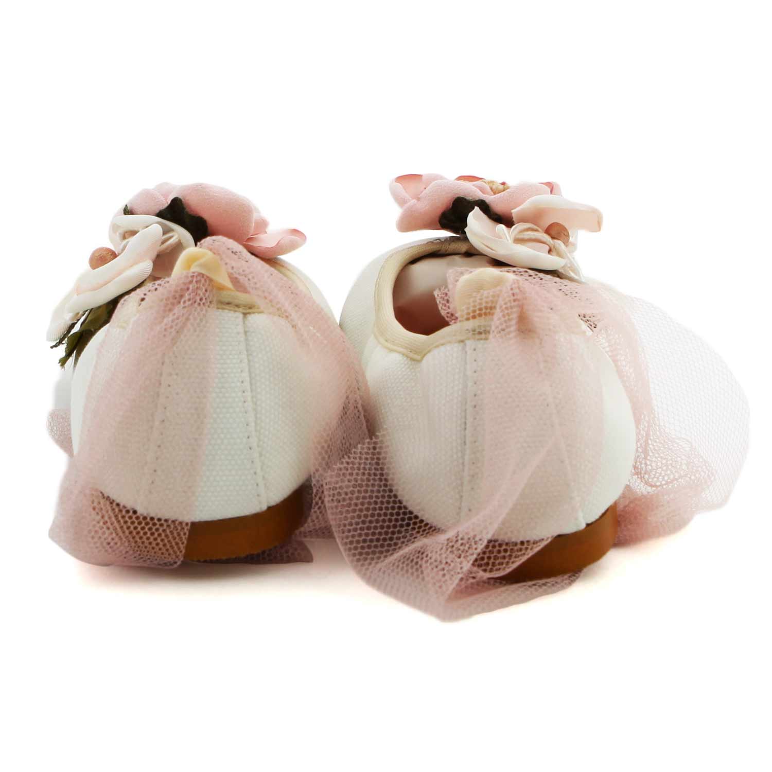 BALLERINE BIANCHE CON FIORI ROSA BAMBINA E TEEN - annameglio.com abbigliamento moda