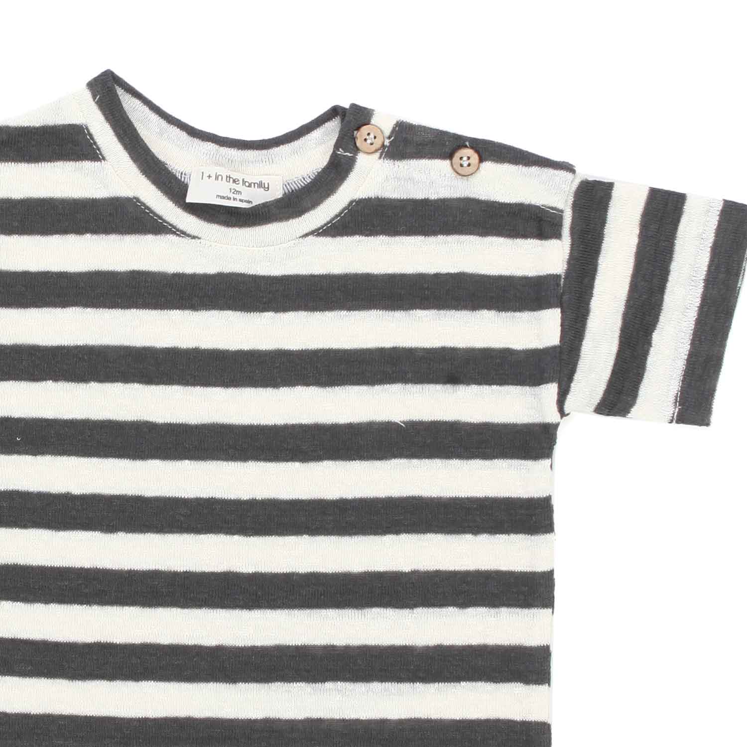 T-SHIRT VICTOR GRAFITE A RIGHE BABY UNISEX - annameglio.com abbigliamento moda