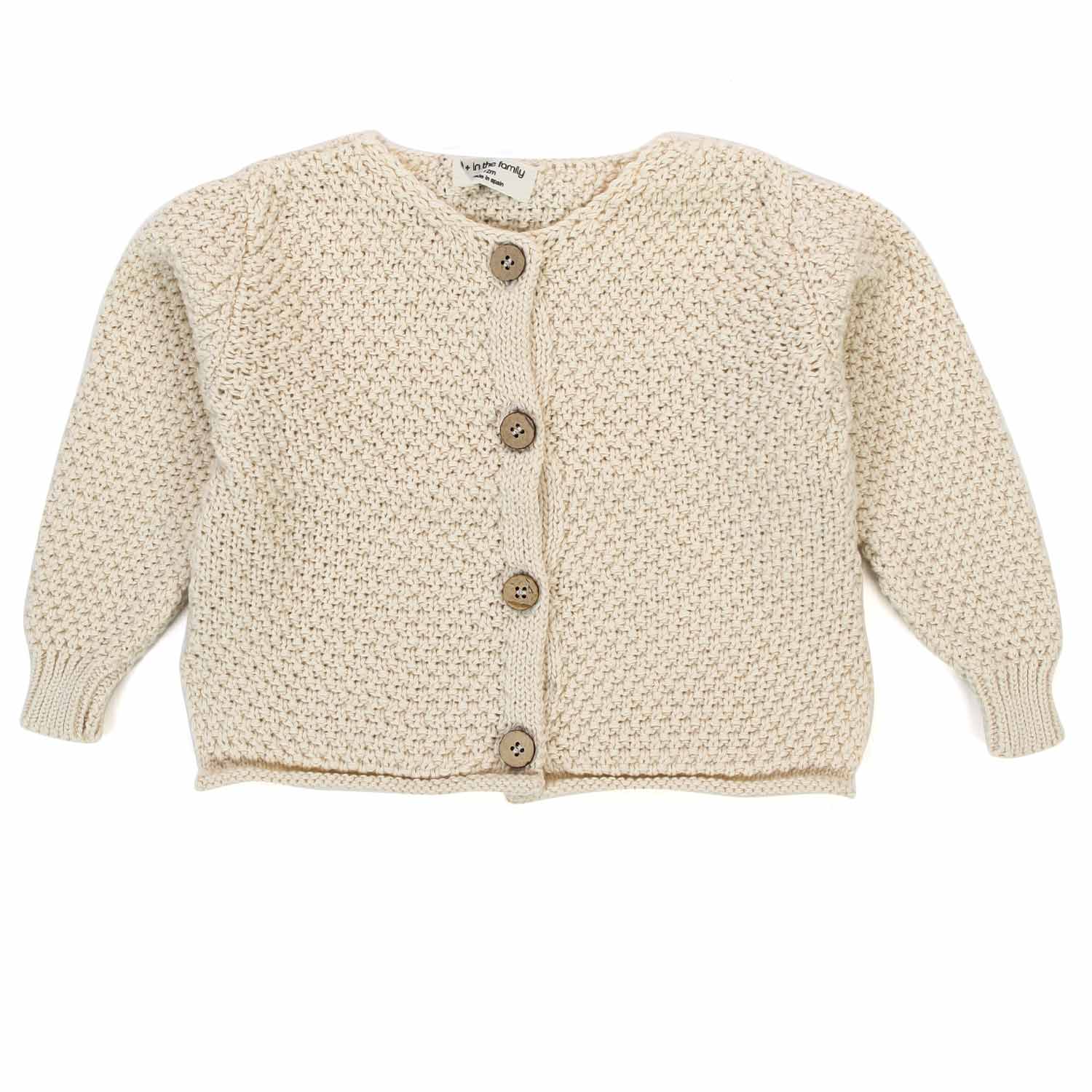 CARDIGAN MINNA ECRU BABY UNISEX - annameglio.com abbigliamento moda
