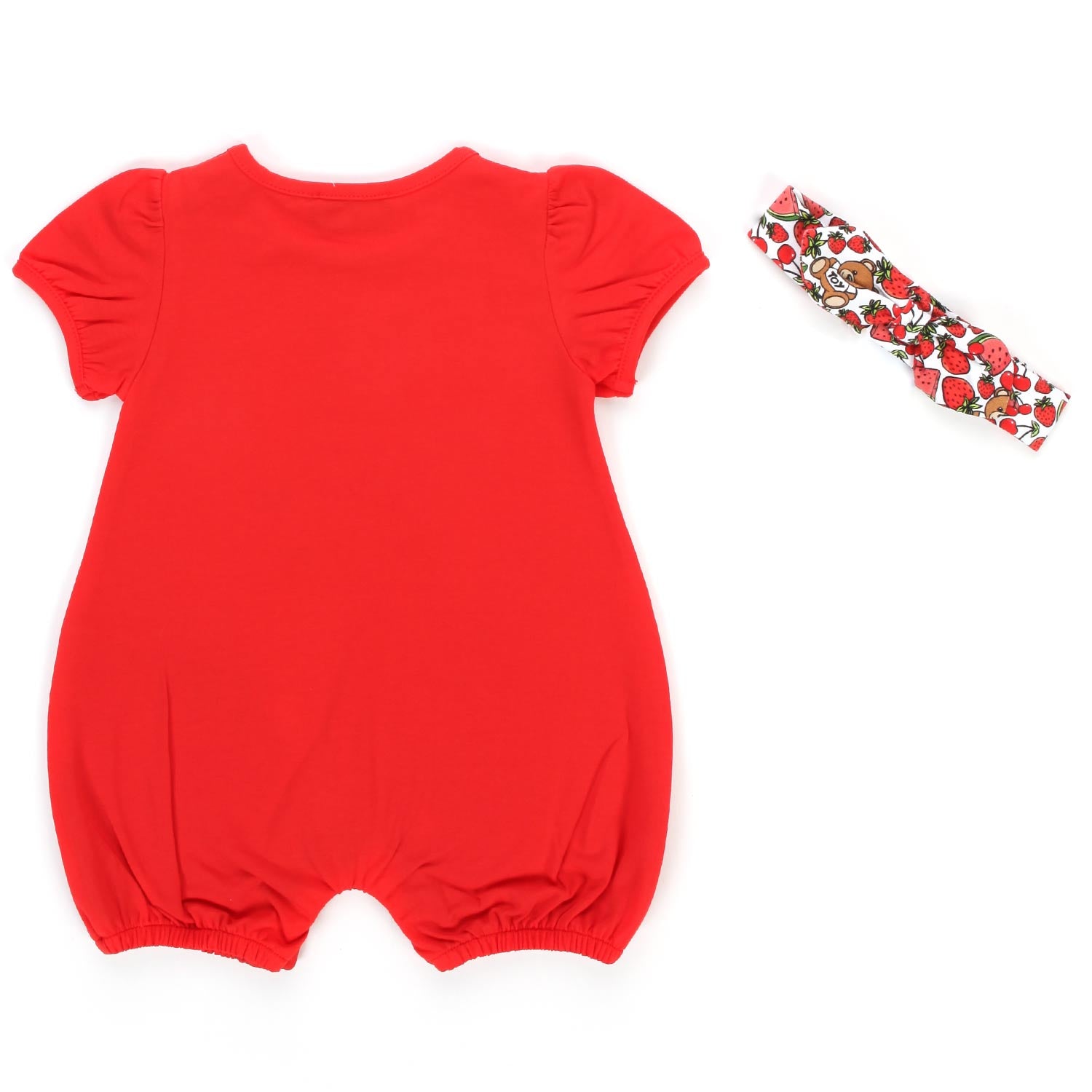 SET TUTINA TEDDY FRUIT ROSSA CON FASCIA NEONATA - annameglio.com abbigliamento moda