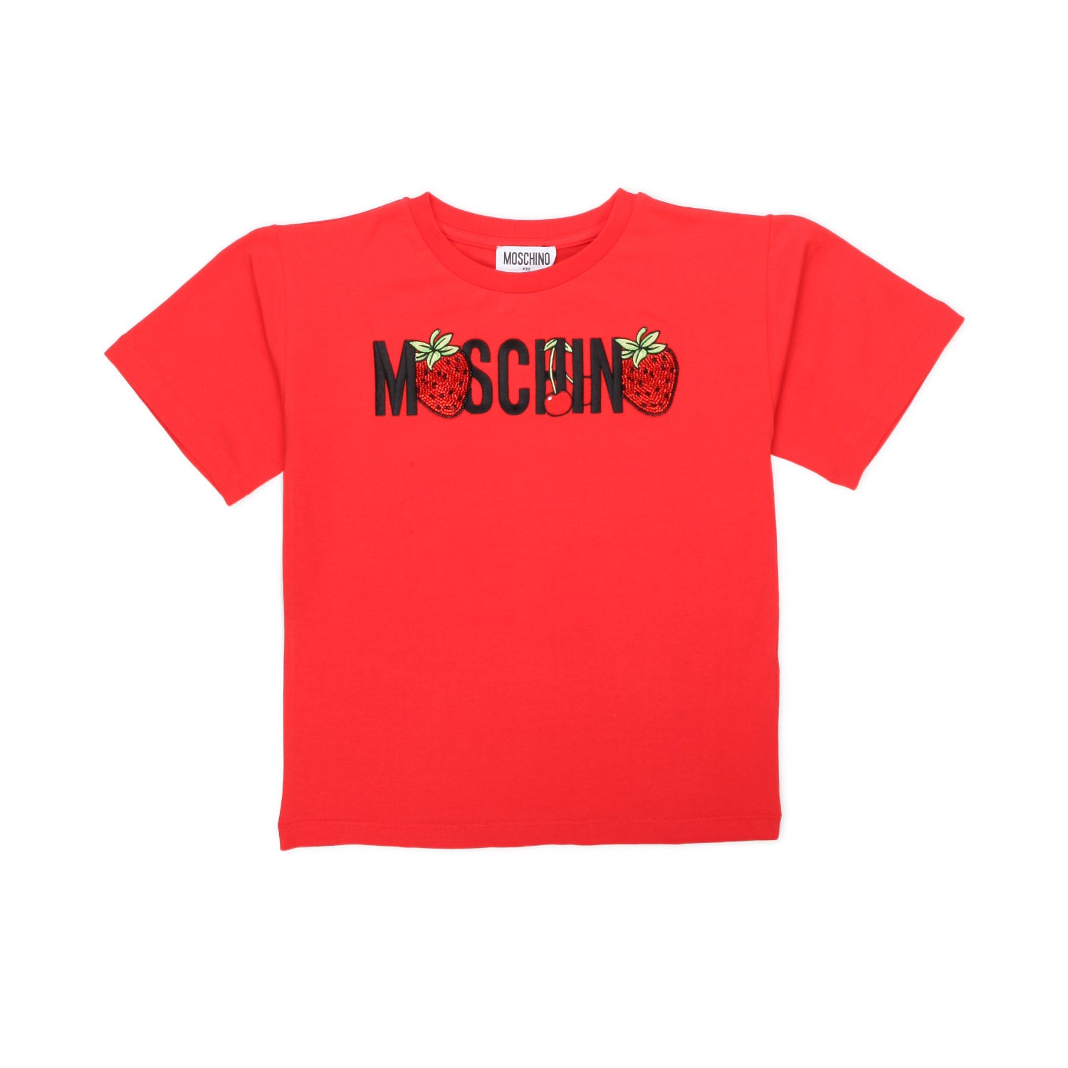 T-SHIRT ROSSA CON FRAGOLE PAILLETTES - annameglio.com abbigliamento moda