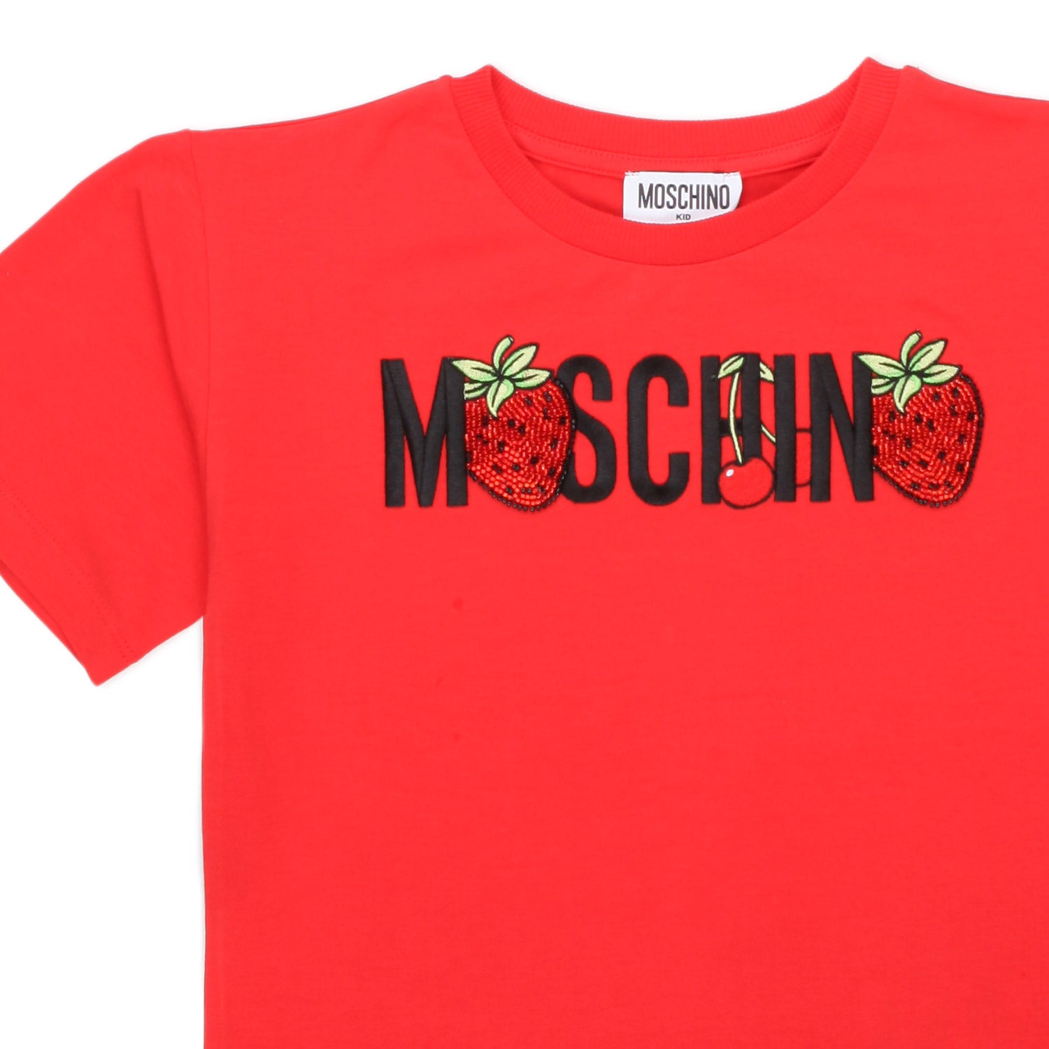 T-SHIRT ROSSA CON FRAGOLE PAILLETTES - annameglio.com abbigliamento moda