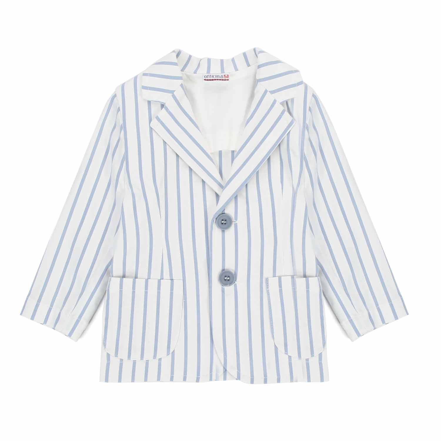 GIACCA BIANCA A RIGHE CELESTI BAMBINO E BEBÈ - annameglio.com abbigliamento moda