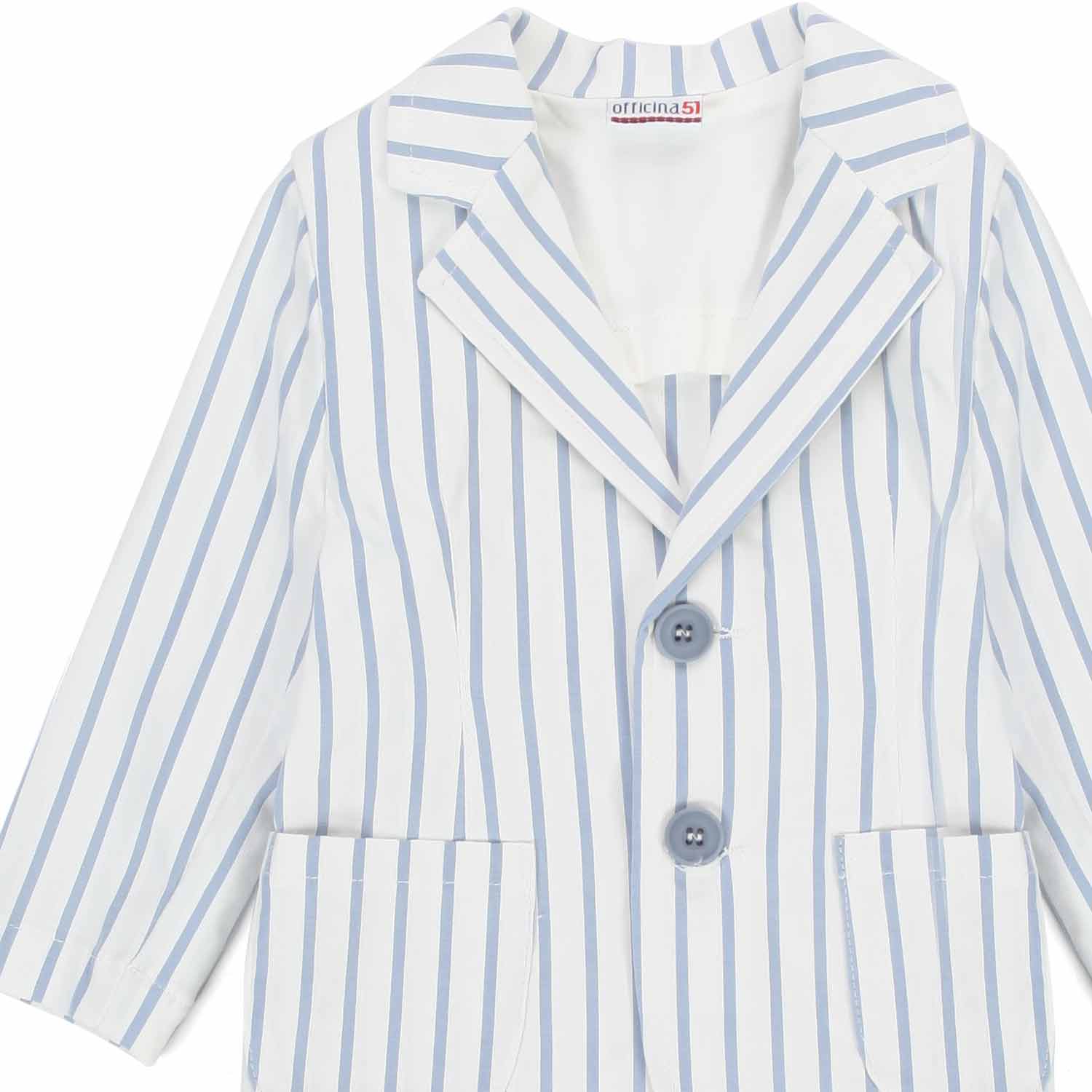 GIACCA BIANCA A RIGHE CELESTI BAMBINO E BEBÈ - annameglio.com abbigliamento moda