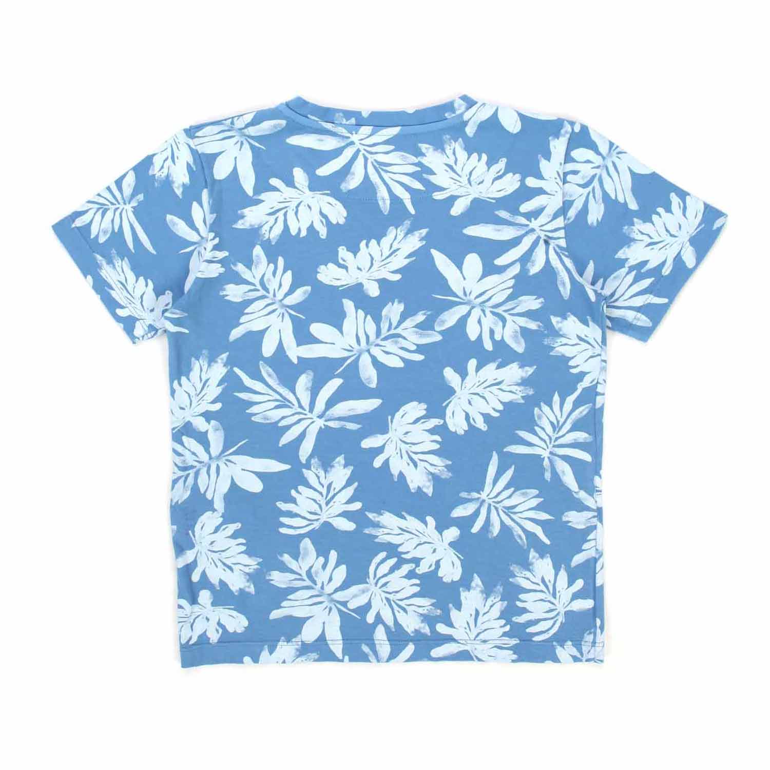 T-SHIRT AZZURRA CON FOGLIE BAMBINO E TEEN - annameglio.com abbigliamento moda
