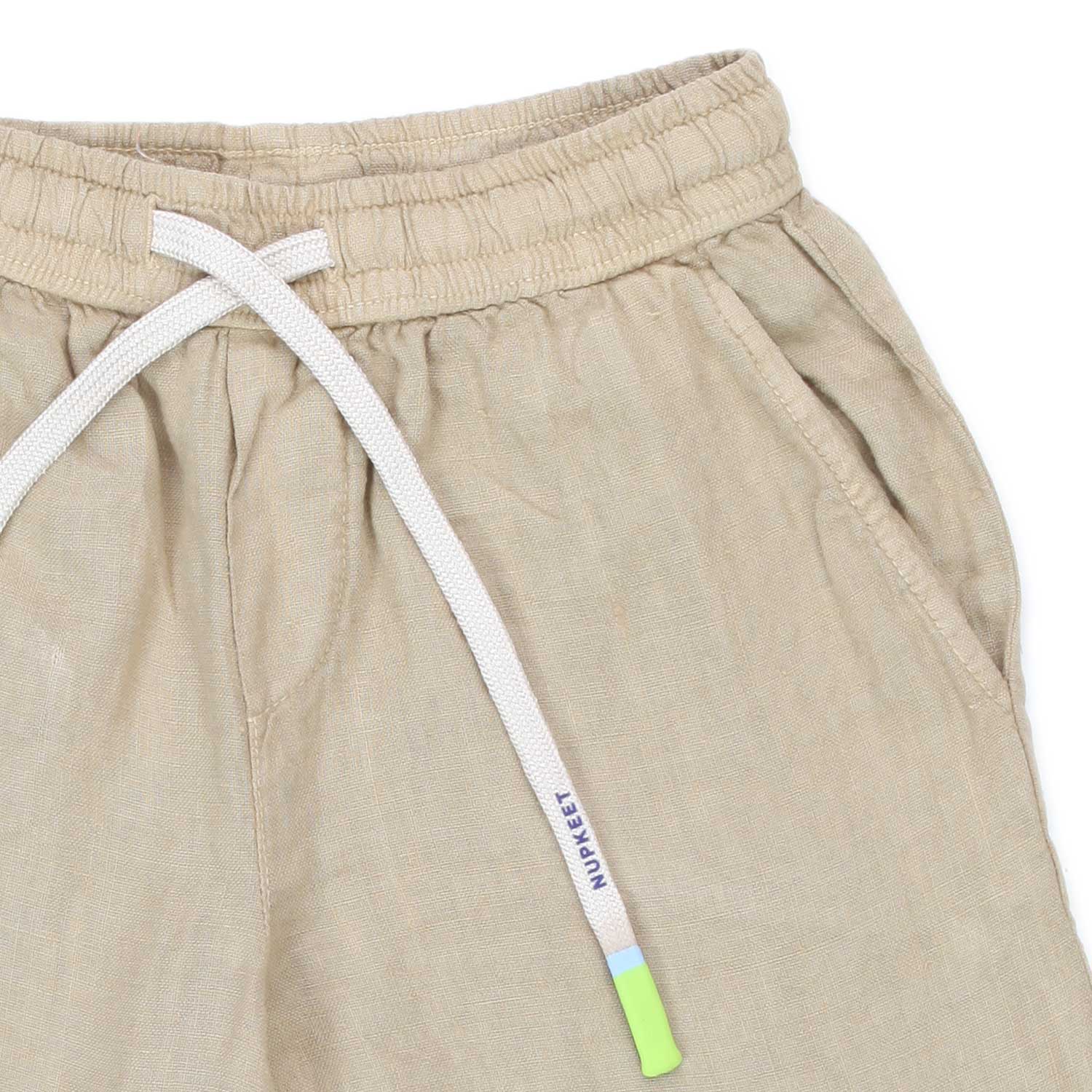 BERMUDA DI LINO BEIGE CON COULISSE - annameglio.com abbigliamento moda