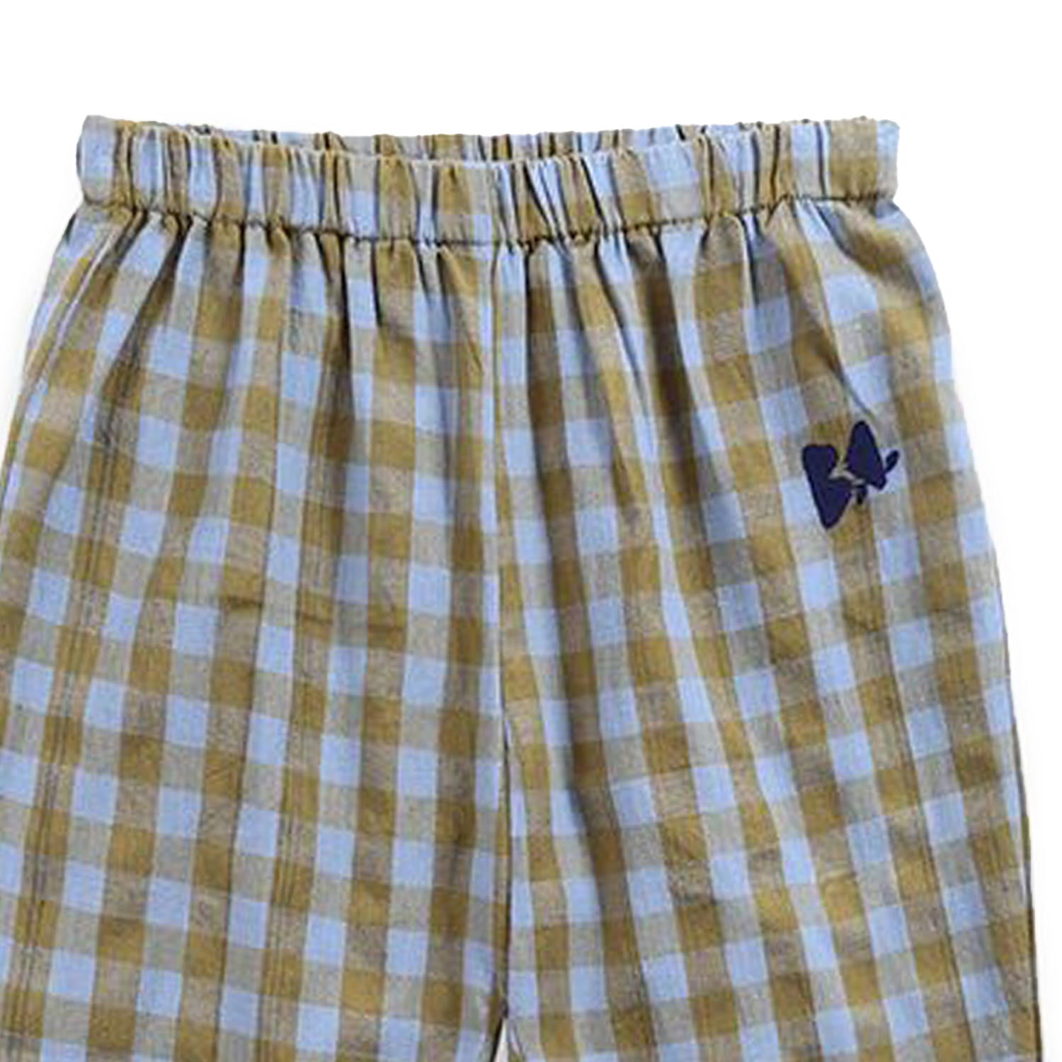 PANTALONE VERDE E AZZURRO A QUADRETTI BABY UNISEX - annameglio.com abbigliamento moda