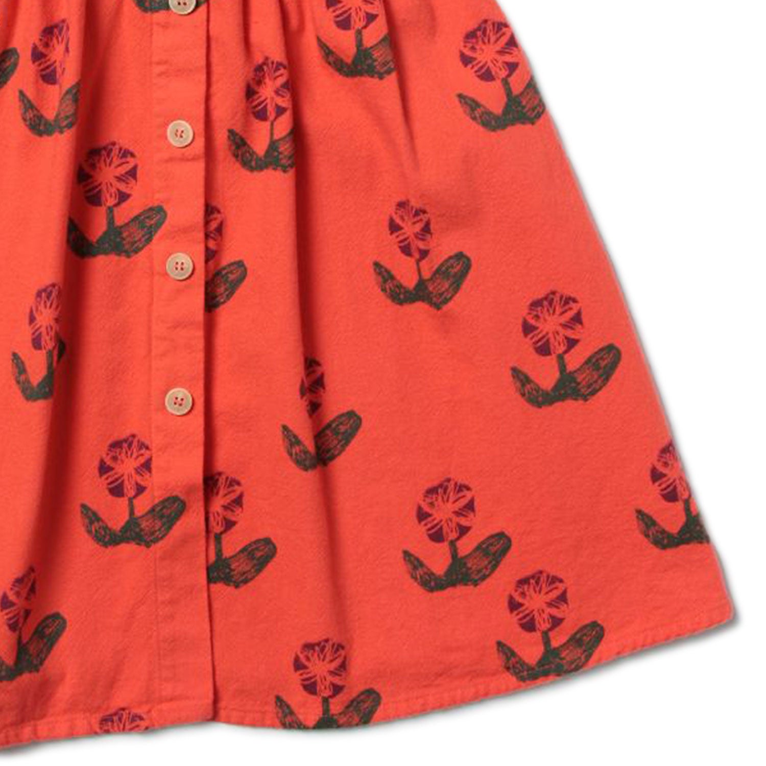 ABITO ROSSO CON FIORI VERDI E VIOLA BAMBINA - annameglio.com abbigliamento moda