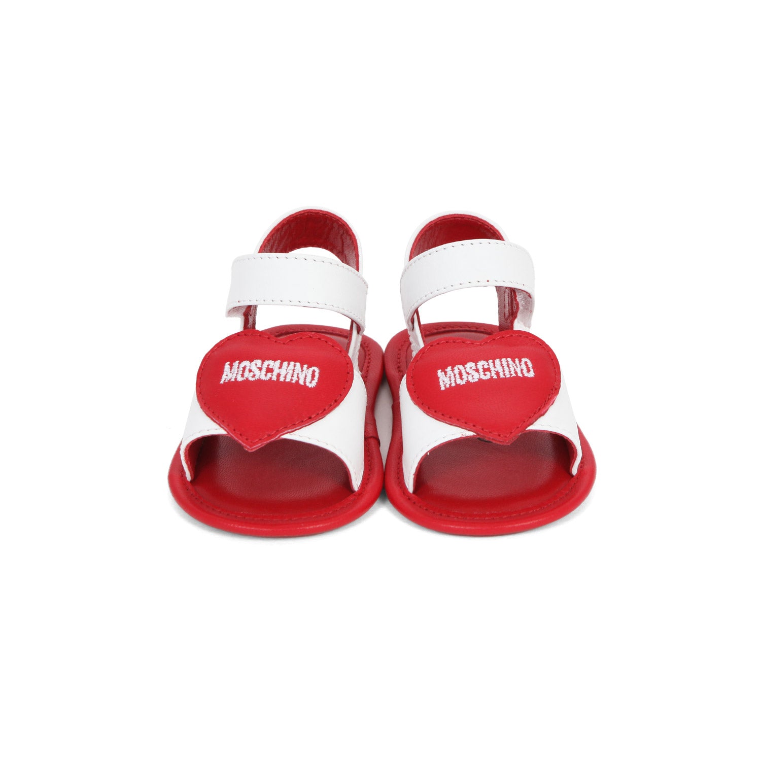 SANDALETTO BIANCO CON CUORE ROSSO NEONATA - annameglio.com abbigliamento moda