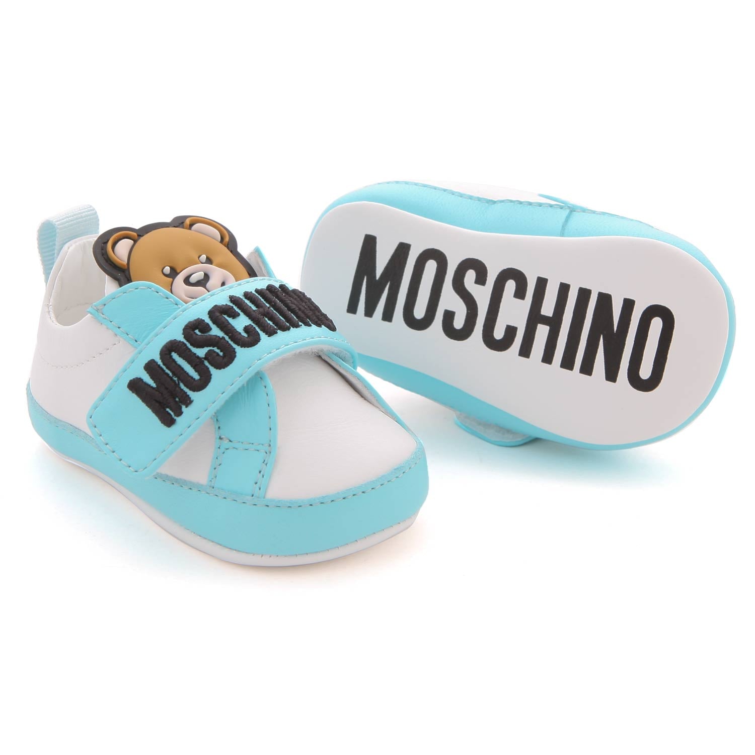 SNEAKER TEDDY BEAR BIANCA E CELESTE BABY UNISEX - annameglio.com abbigliamento moda