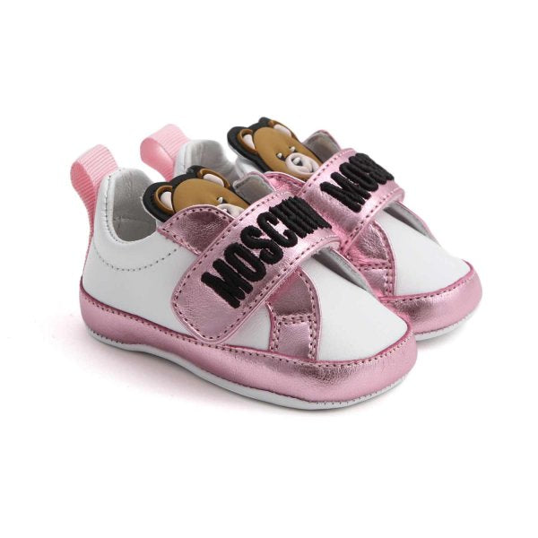 SNEAKER TEDDY BEAR BIANCA E ROSA NEONATA - annameglio.com abbigliamento moda
